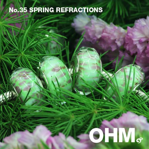 OHM Spring Refractions Glass Beads for DIY Crafts, Jewelry Making, and Home Decor – Vibrant Decorative Beads for Vases, Candles, and Art Projects