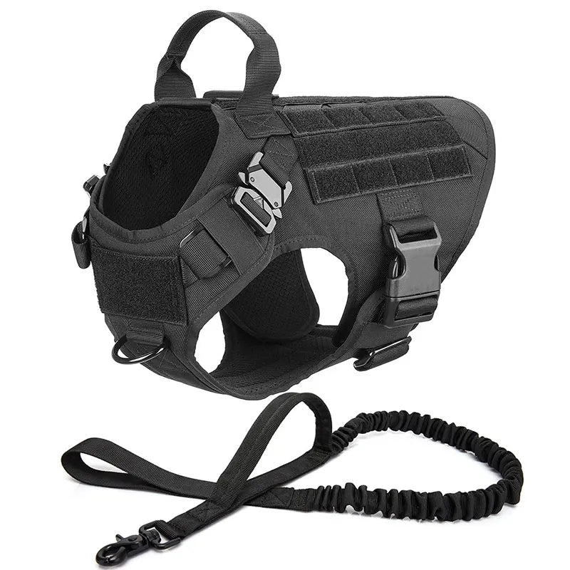 Premium Heavy Duty Tactical No Pull Dog Harness Kit - Adjustable Reflective Vest for Large Dogs - Perfect for Hiking, Training & Outdoor Adventures