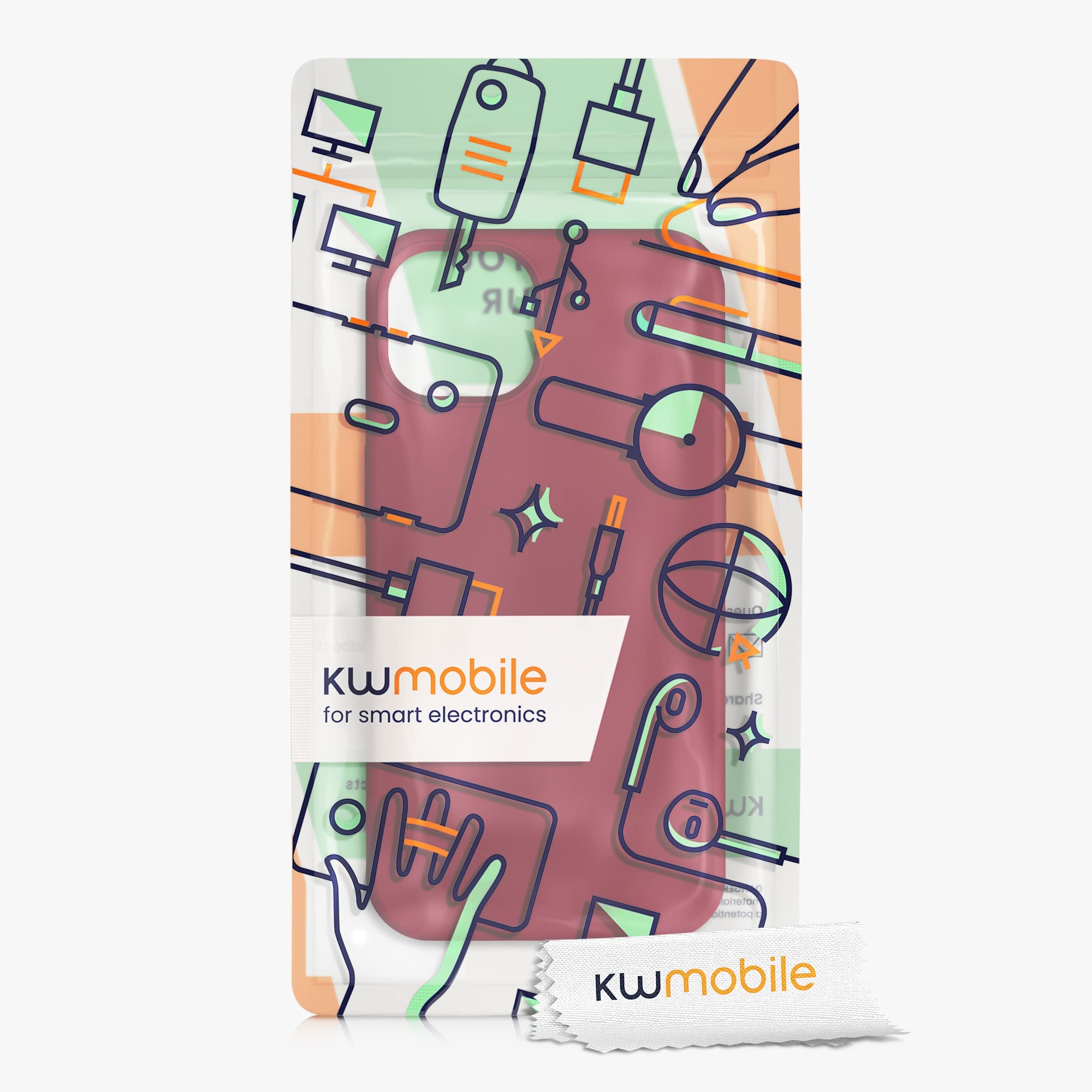 kwmobile Shockproof TPU Silicone Case for Apple iPhone 13 - Soft Matte Finish, Rhubarb Red - Perfect for Everyday Protection & Grip