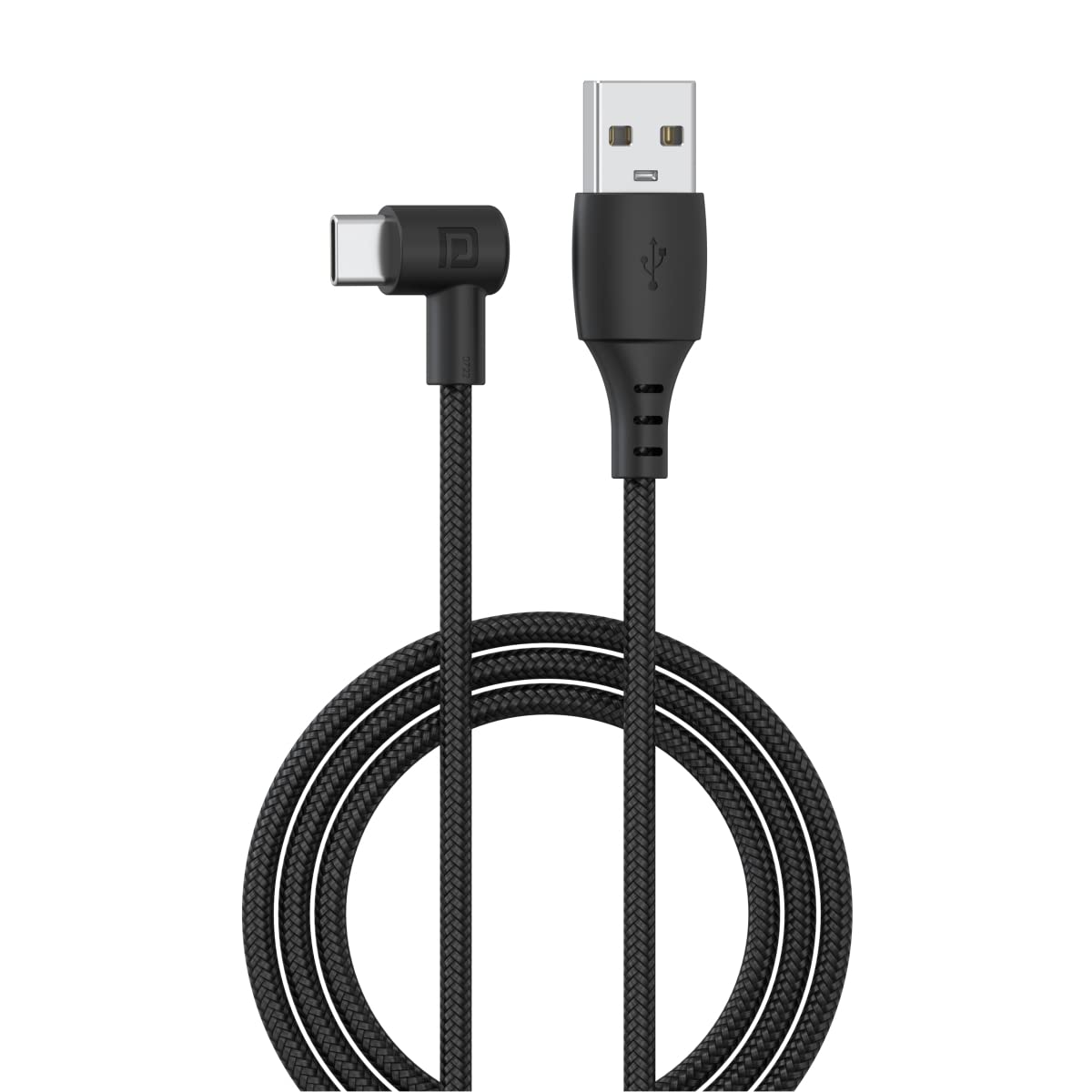 Portronics Konnect HD Type C Fast Charging Cable 3A | Nylon Braided USB-C Cord | High-Speed Data Sync | Tangle-Free 1.2M (Black) - Perfect for Smartphones, Tablets & Laptops Charging & Data Transfer