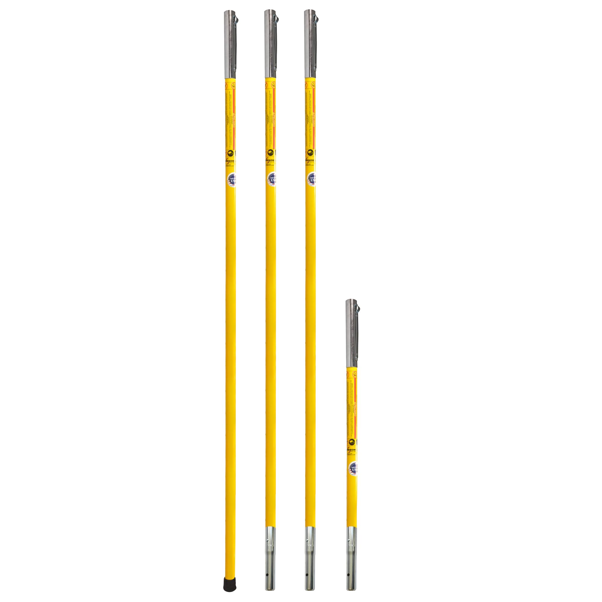 Jameson FG-6/3F Fiberglass Pole Set - Durable Extension Poles for Painting, Cleaning & Construction - Perfect for High Reach Work, Window Washing & DIY Projects