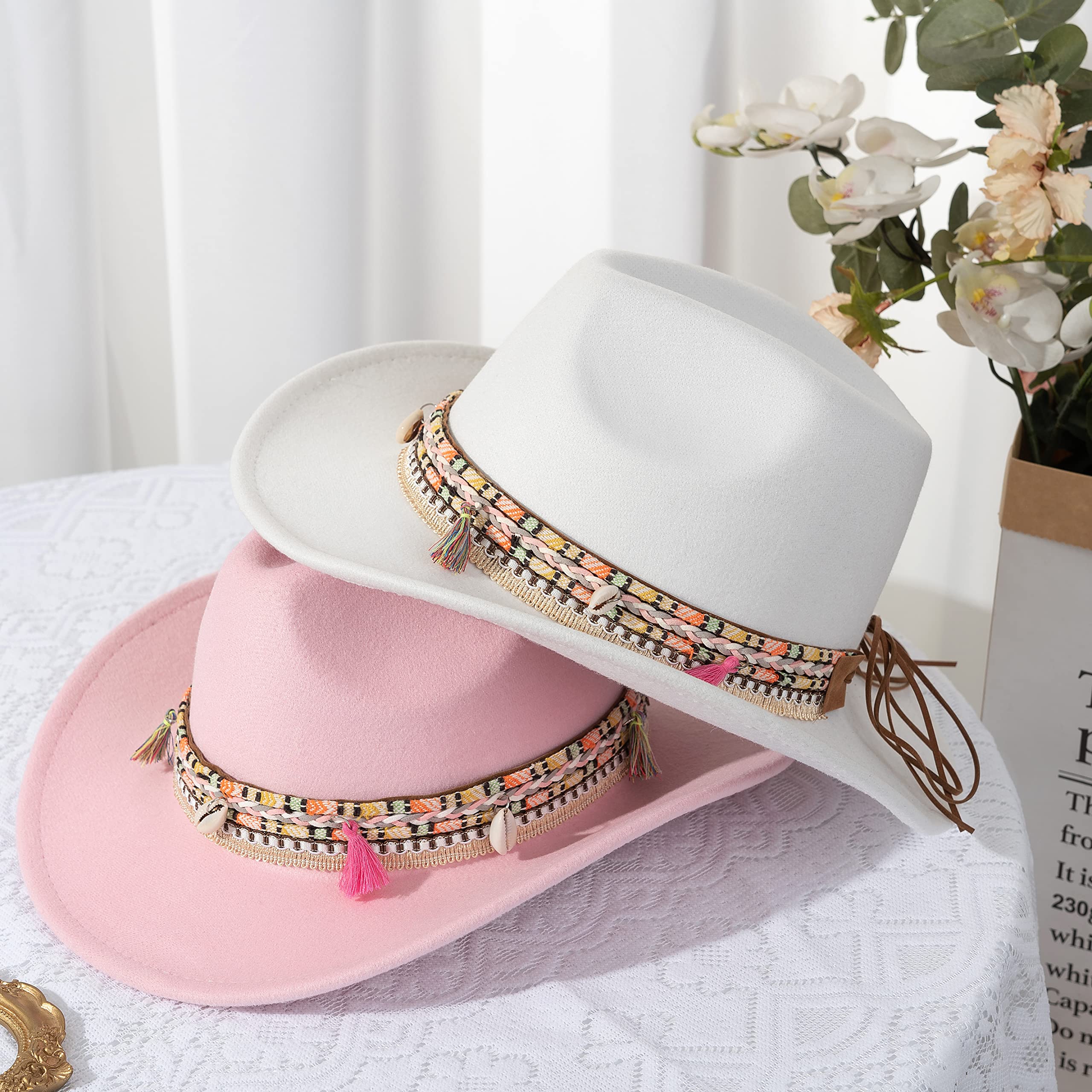 Stylish Western Cowboy & Cowgirl Hat for Women & Men - Adjustable Fedora Hat with Belt - Perfect for Rodeo, Country Music Festivals & Outdoor Adventures