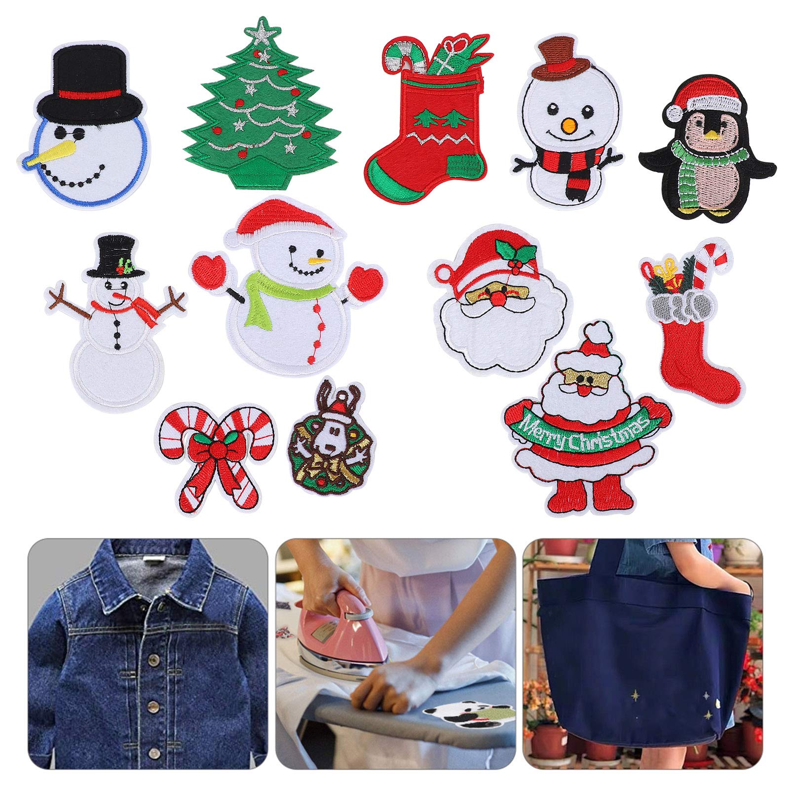 Embroidery Cloth Stickers - Christmas Iron-On Patches for Jackets & Clothing | Cute Holiday DIY Decor for Kids & Adults