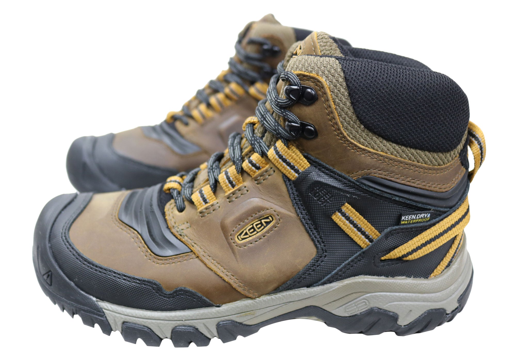 Keen Men's Ridge Flex Mid Waterproof Hiking Boots - Comfortable Leather Outdoor Shoes for Trekking & Mountain Adventures