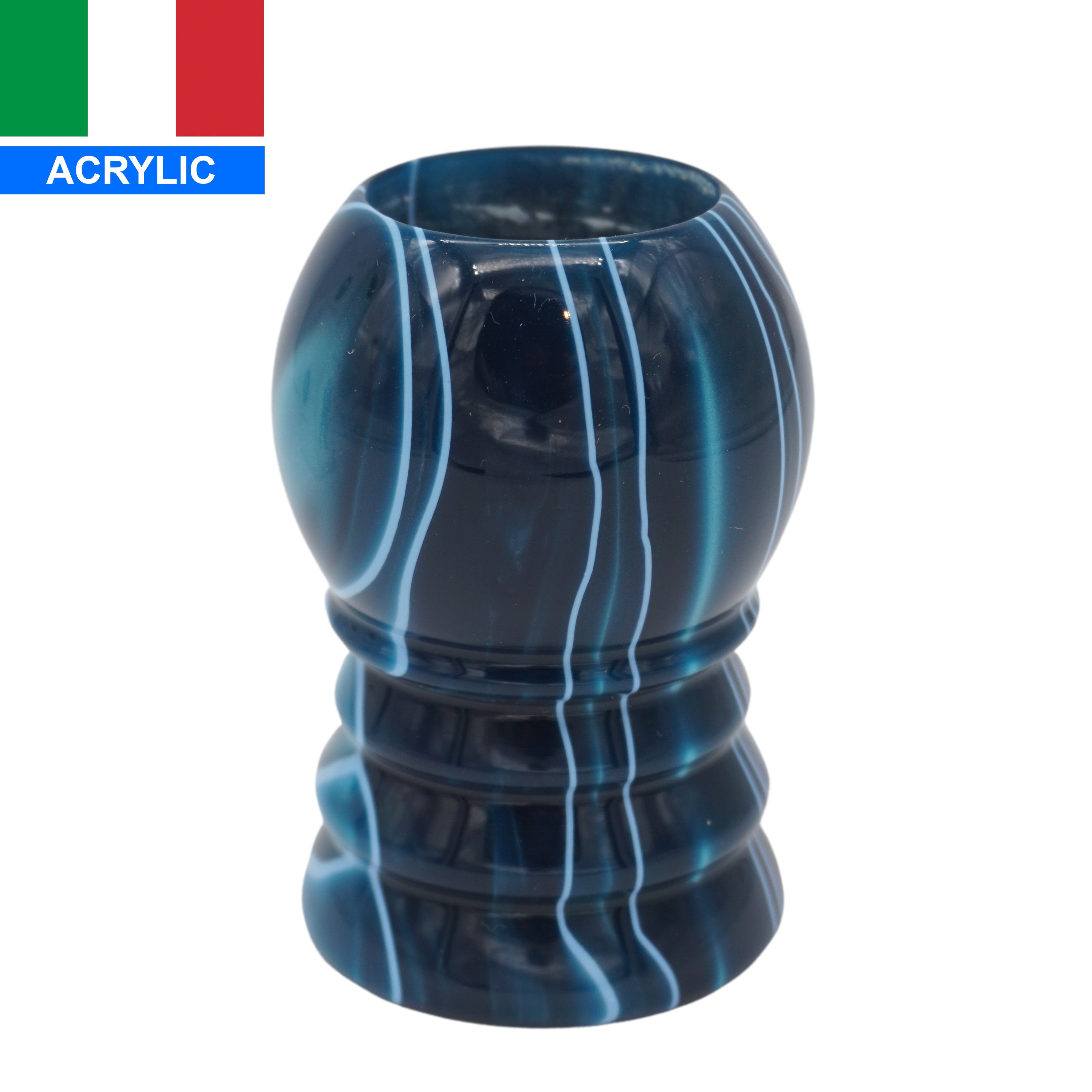 Premium Ocean Waves Handcrafted Shaving Brush Handle - Fits 24mm & 26mm Knots - Perfect for Wet Shaving & Grooming Gifts - Luxury Bathroom Accessory for Men