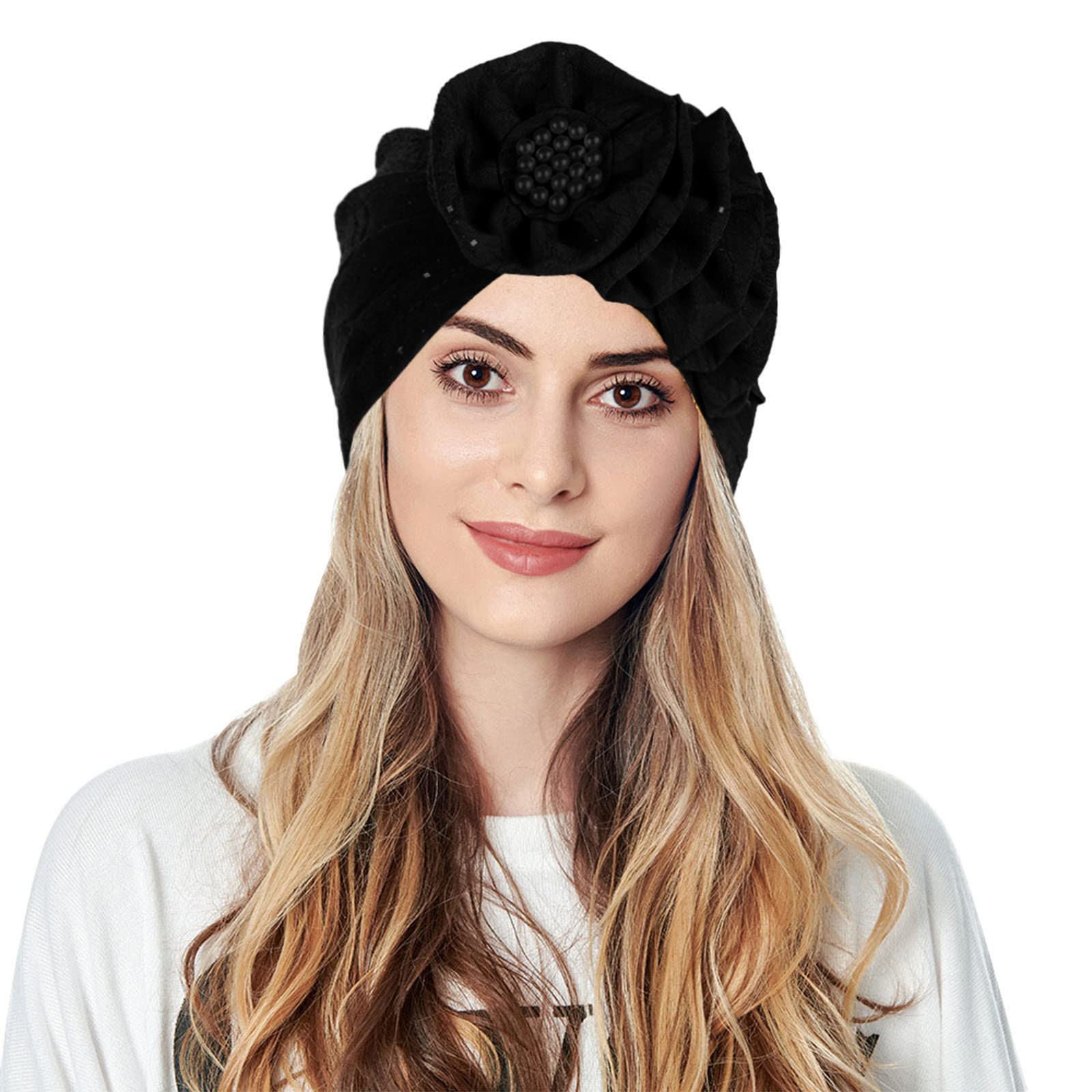 Trendy Women's Floral Turban Headwraps - Soft Stretchy Bonnet Cap for Hair Protection - Perfect for Sleeping, Yoga, and Fashion Accessories