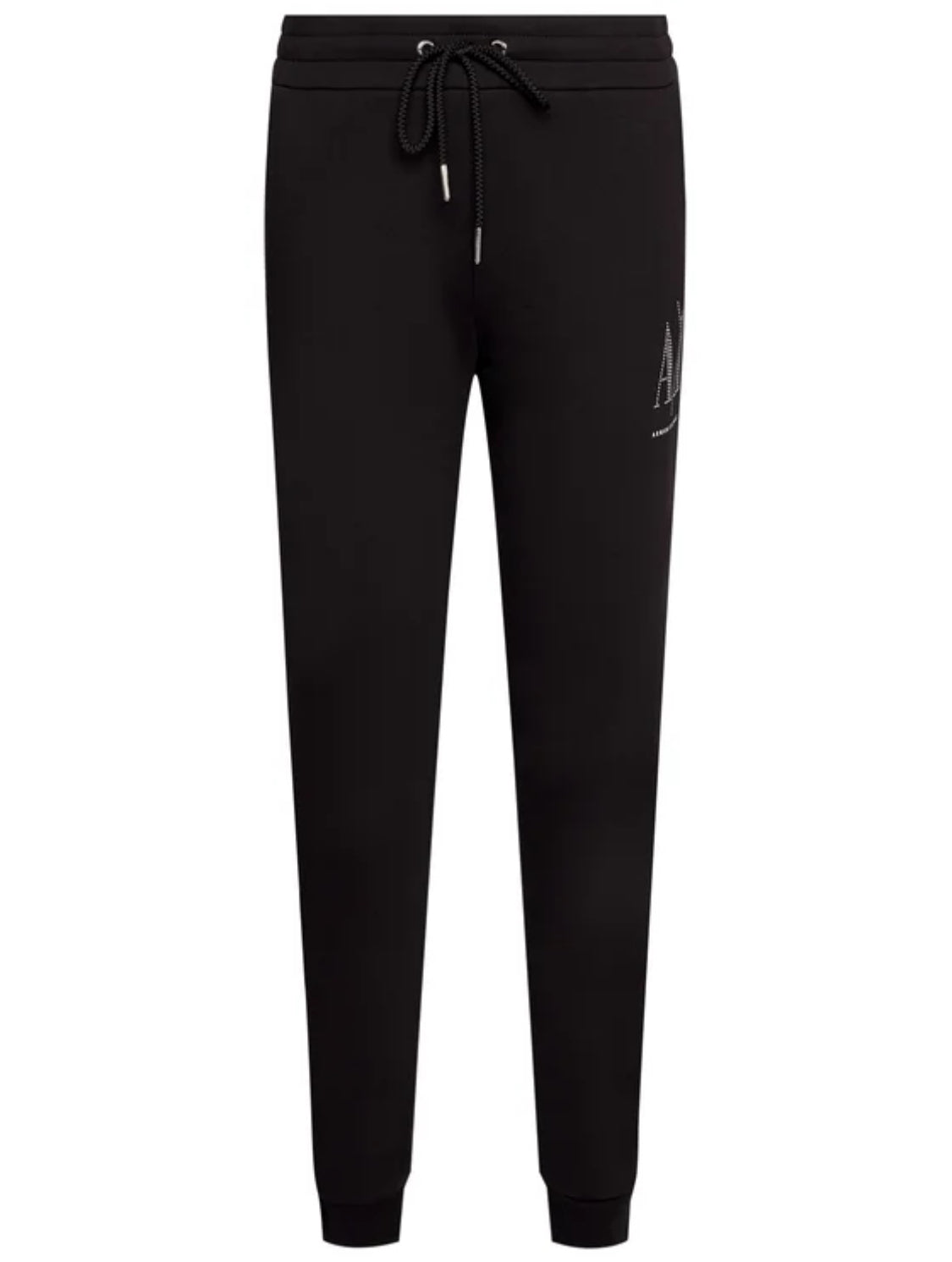 Armani Exchange Black Sweatpants with Silver Studs - Stylish Lounge Pants for Men | Perfect for Casual Wear, Gym & Street Fashion