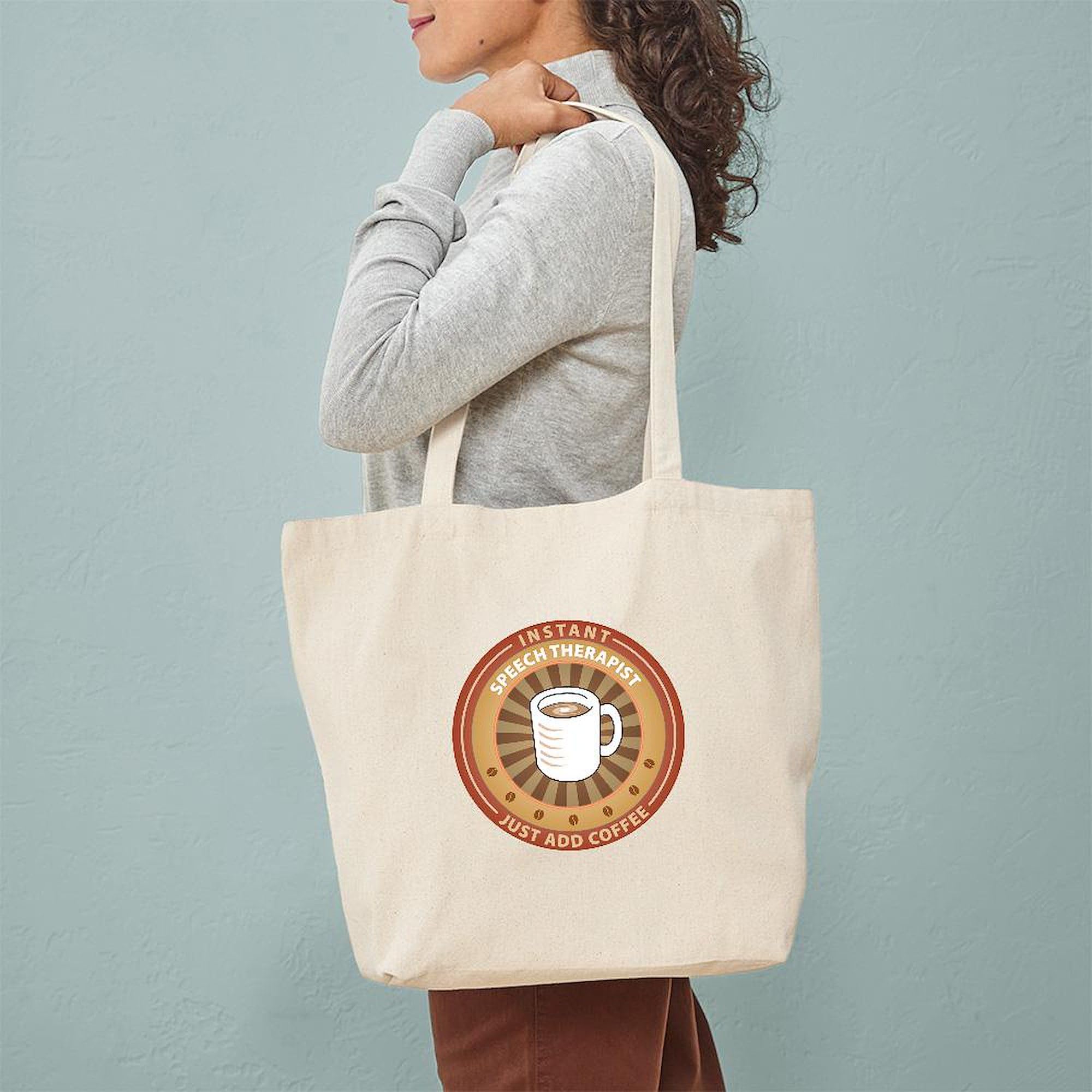Instant Speech Therapist Tote Bag - Natural Canvas Reusable Shopping Bag for Therapists, Teachers & Students - Perfect for Work, School & Groceries