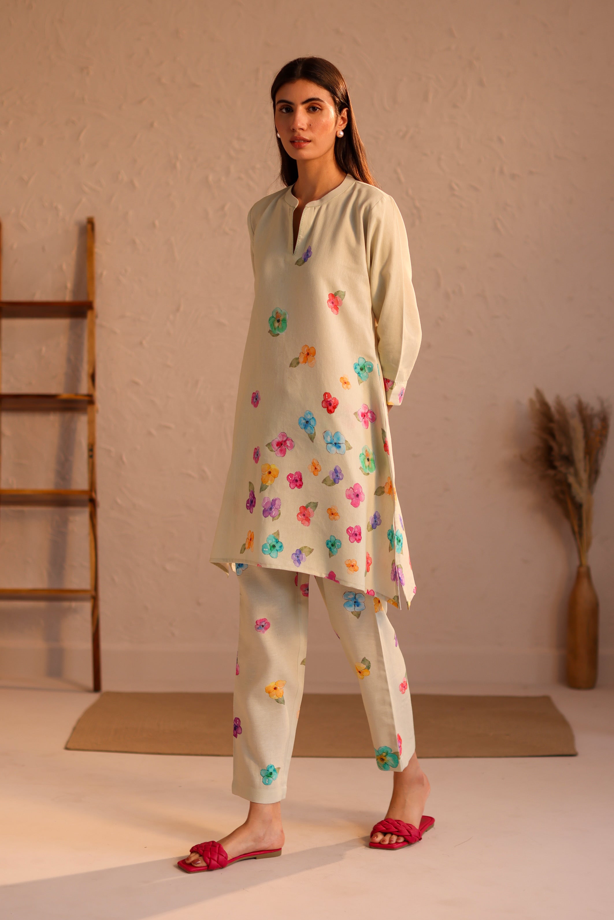 Limoncello Kurta for Women - Stylish Floral Printed Cotton Tunic Top - Perfect for Casual Wear, Festivals & Boho Outfits