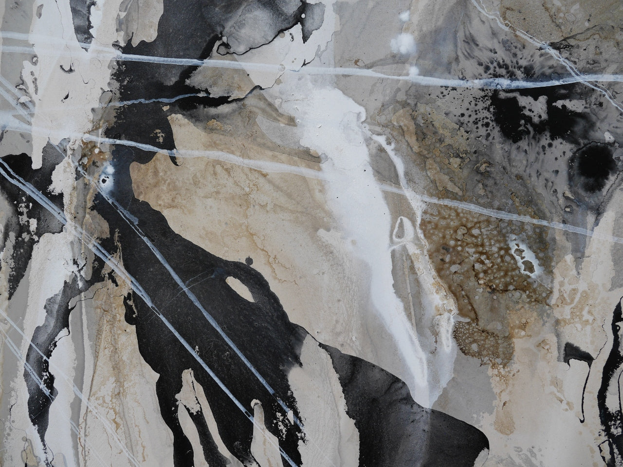 Abstract Blended Inks Painting - 270cm x 120cm Large Wall Art for Living Room, Office & Bedroom Decor