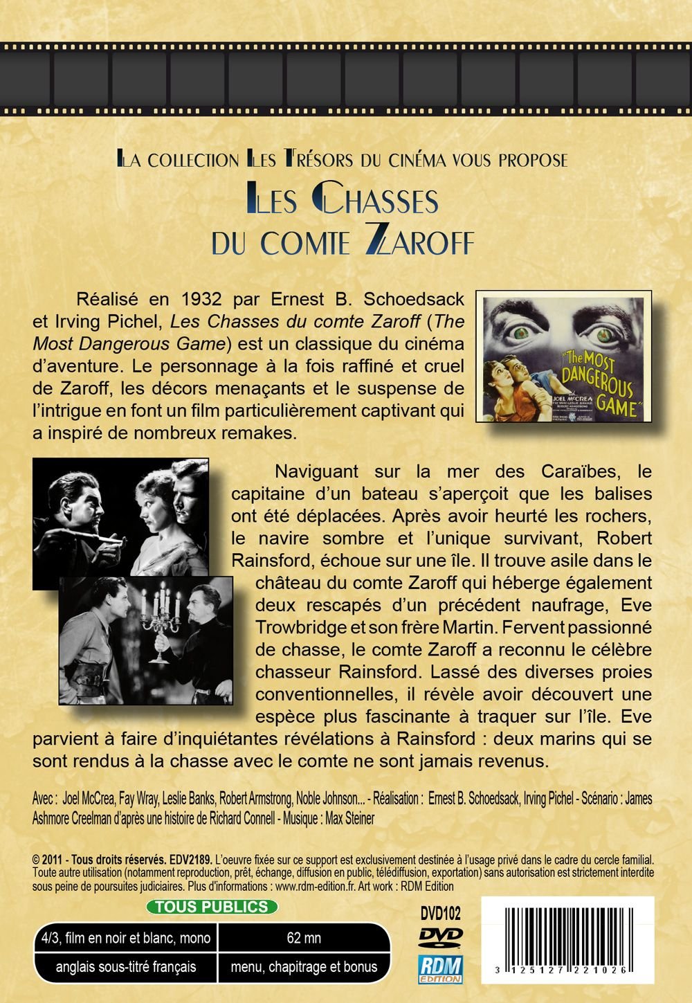The Most Dangerous Game: Count Zaroff's Hunting Adventures - Classic Cinema Treasure for Movie Enthusiasts & Film Collectors