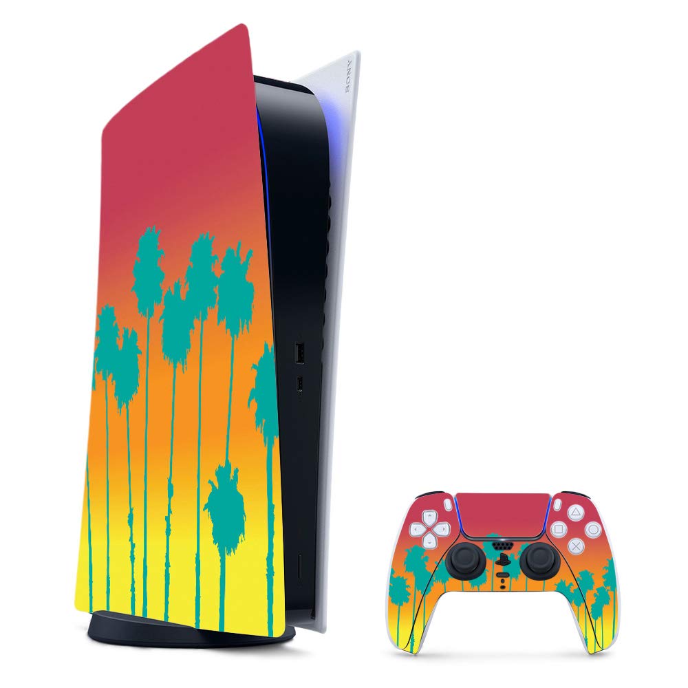 MightySkins PS5 Vinyl Decal Wrap - Sherbet Palms | Protective Cover for Playstation 5 Digital Edition | Gaming Setup Style