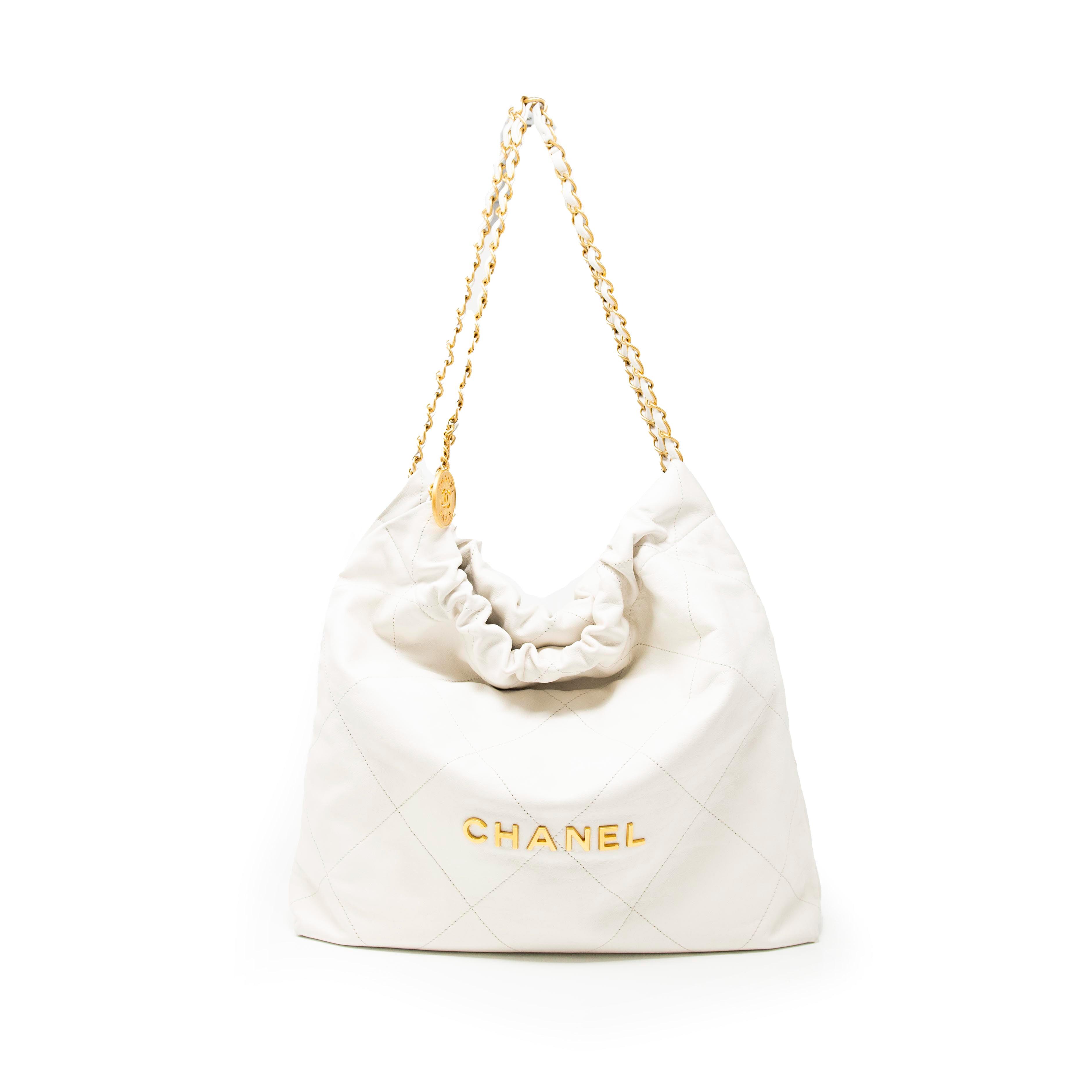 Chanel White 22 Hobo Bag - Luxury Designer Handbag for Women | Perfect for Everyday Use, Work & Special Occasions