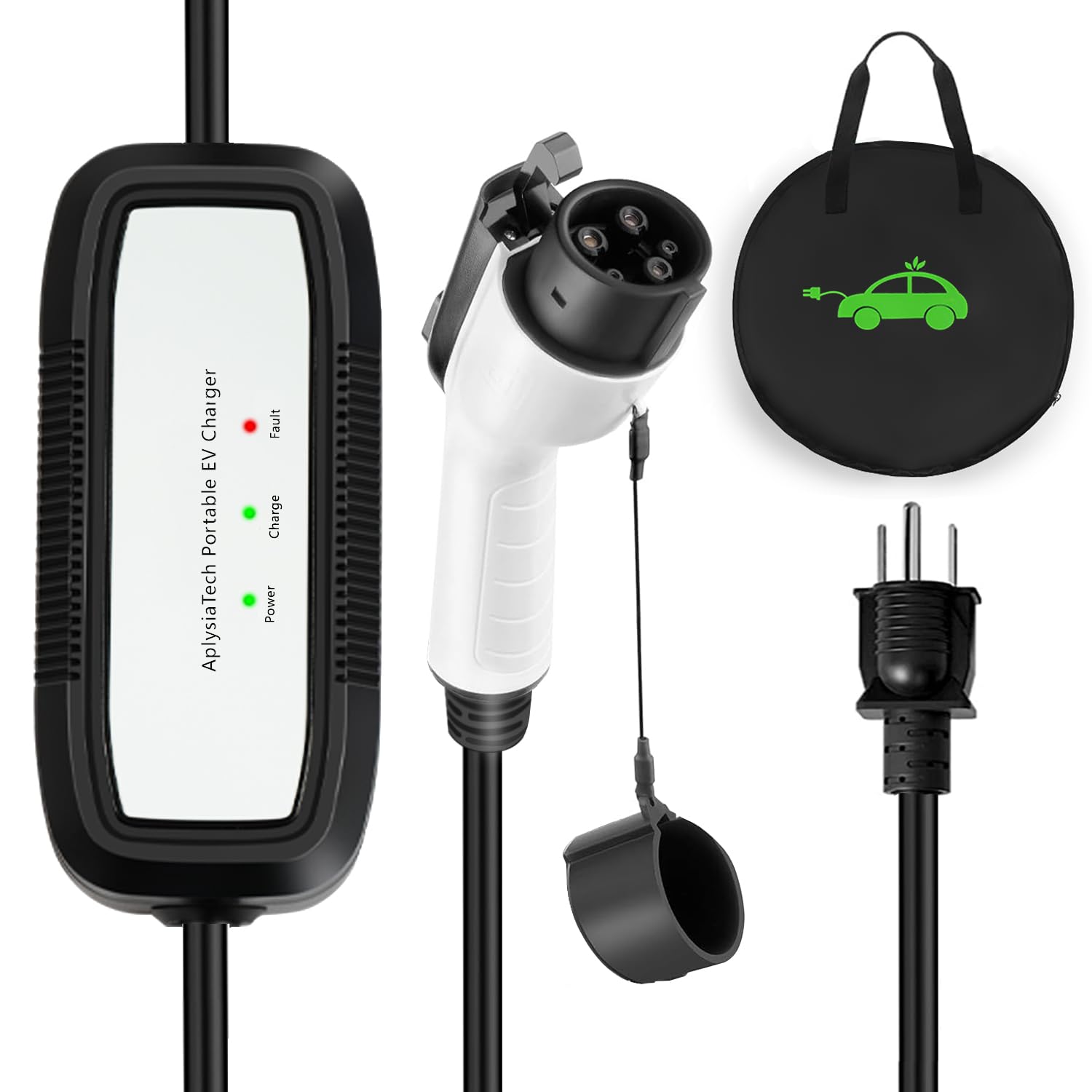 Portable Level 1 EV Charger - 15Amp 110V Electric Vehicle Charger with 21Ft Extension Cord, NEMA 5-15P Plug for Home Charging Station | SAE J1772 Compatible (Tesla Requires Adapter) | Perfect for Home, Office & Emergency Roadside Charging