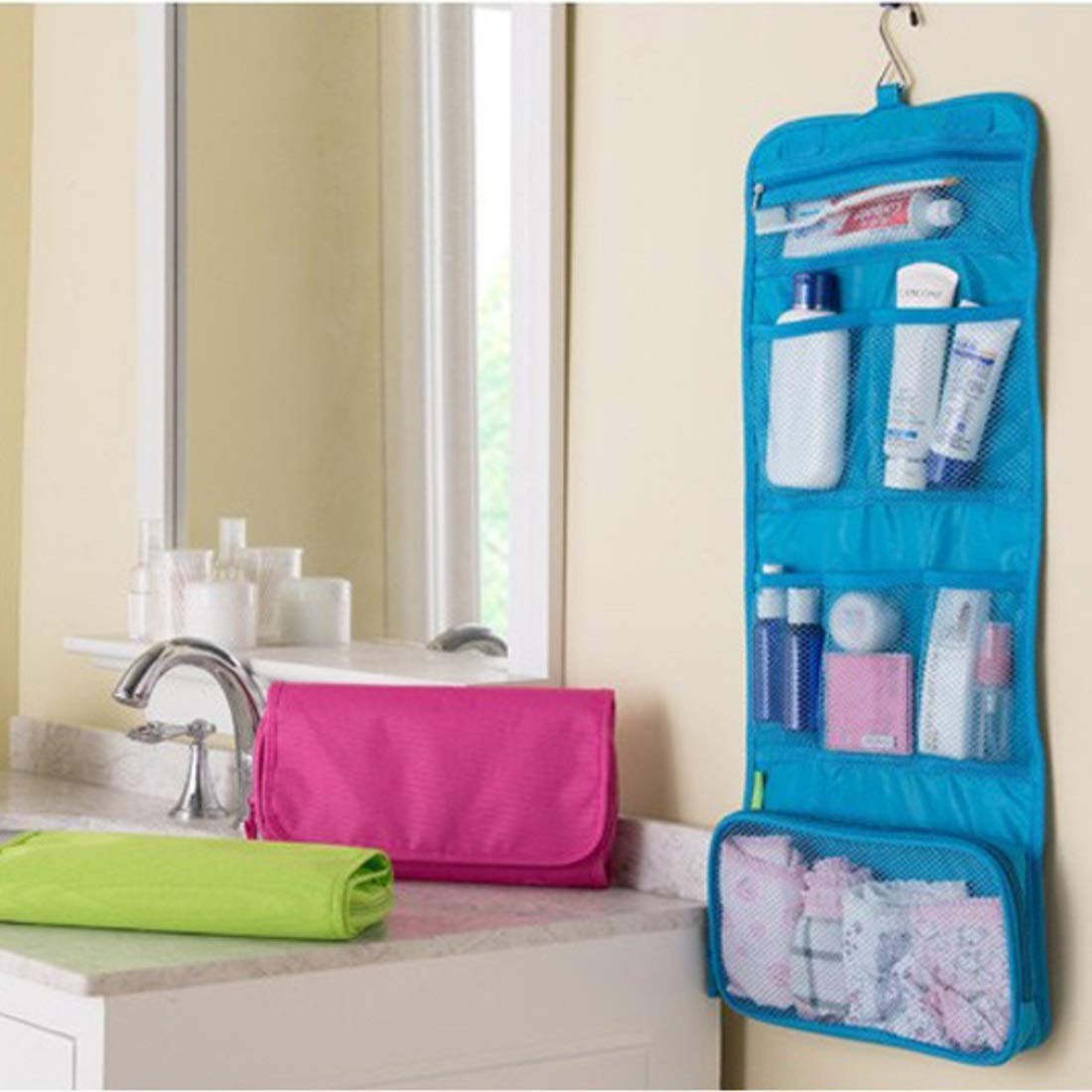 Best Travel Toiletry Bag for Women & Men - Waterproof Hanging Cosmetic Organizer with Hook - Perfect for Camping, Gym, Business Trips & Air Travel