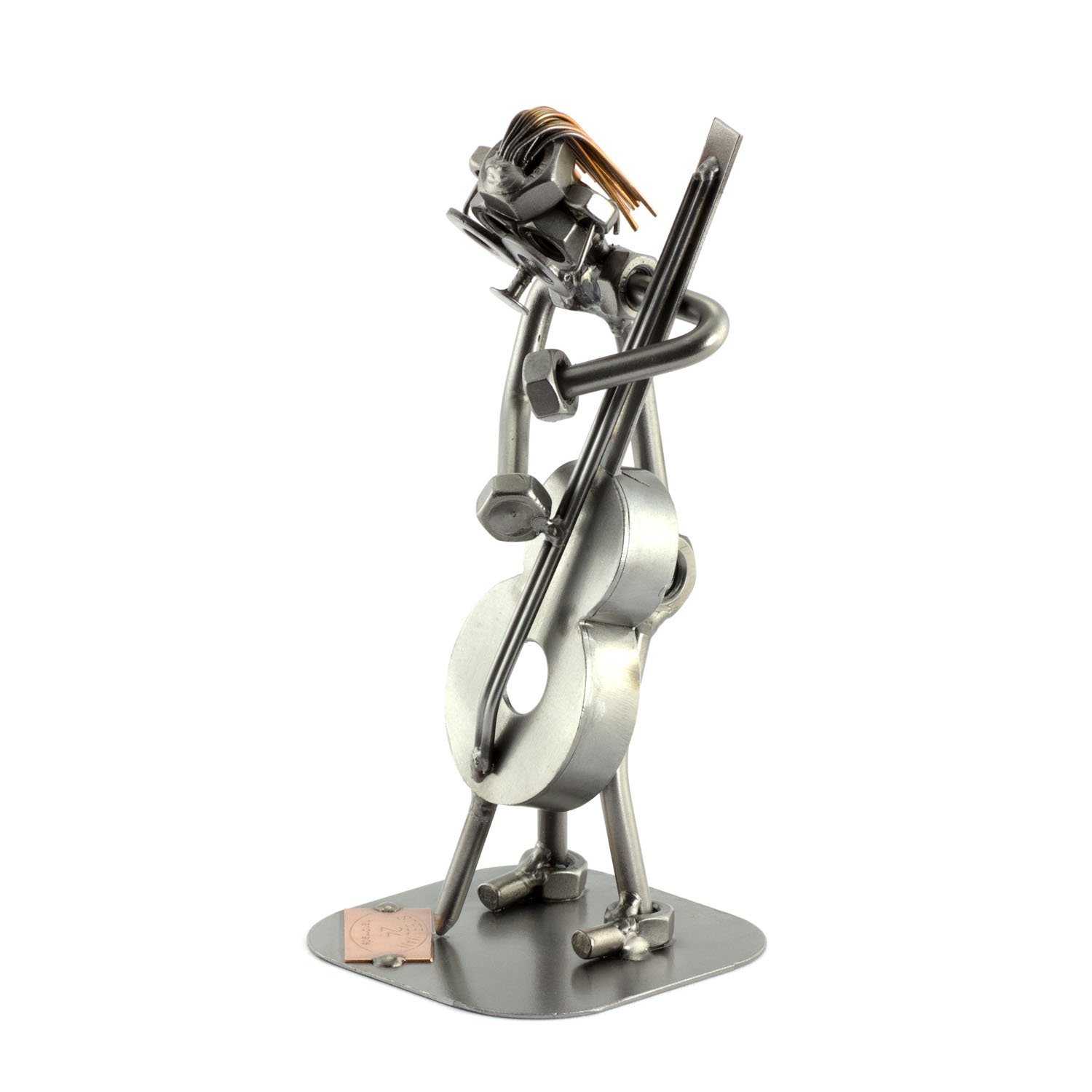 Handmade German Metal Cello Sculpture Nuts & Bolts Figurine - Unique Musical Instrument Decor for Home, Office & Gift Giving