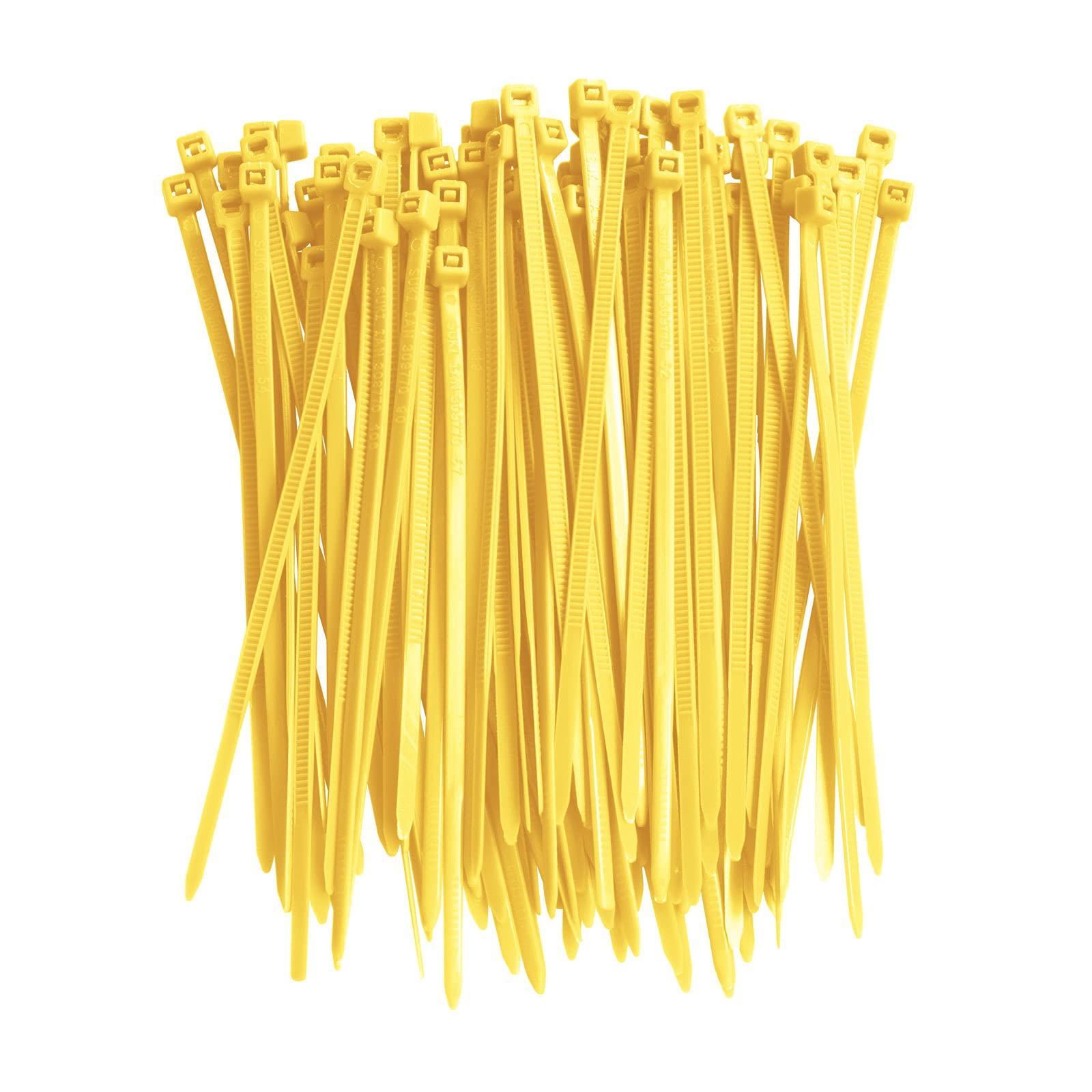 4 Inch Heavy Duty Yellow Cable Zip Ties - 100 Pack Self-Locking Plastic Ties for Wire Management, DIY Projects & Home Organization