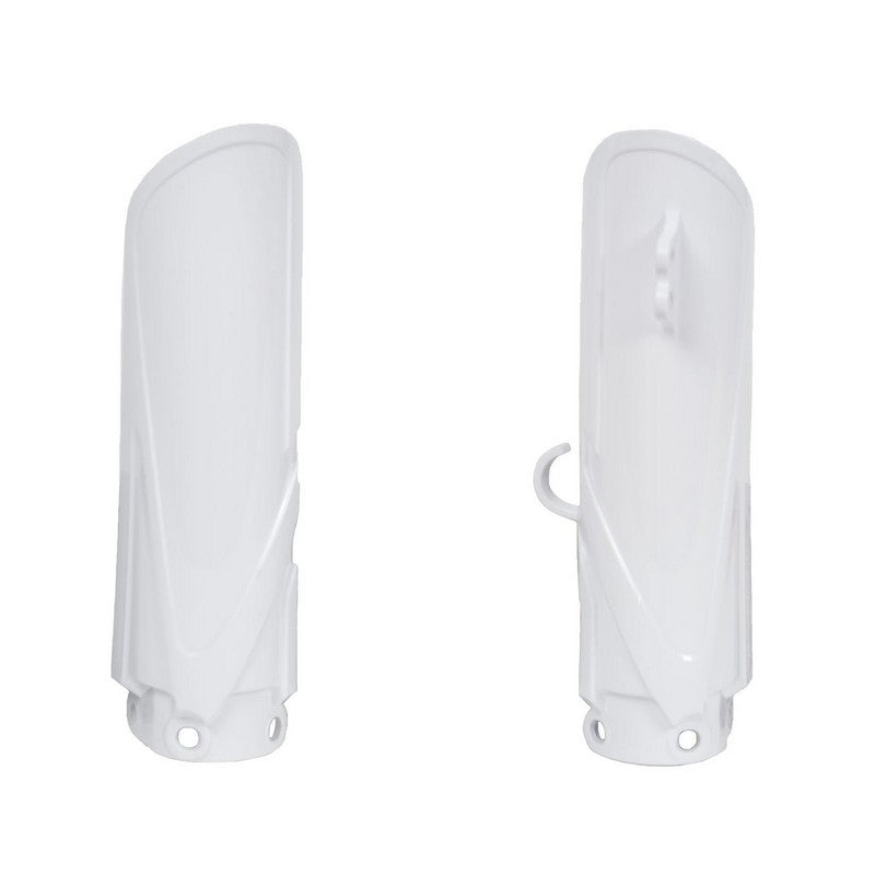 Yamaha YZ65 18-21 Fork Protectors - Durable White RTECH Fork Guards for Motorcycle Protection | Off-Road, Motocross & Dirt Bike Riding Accessories