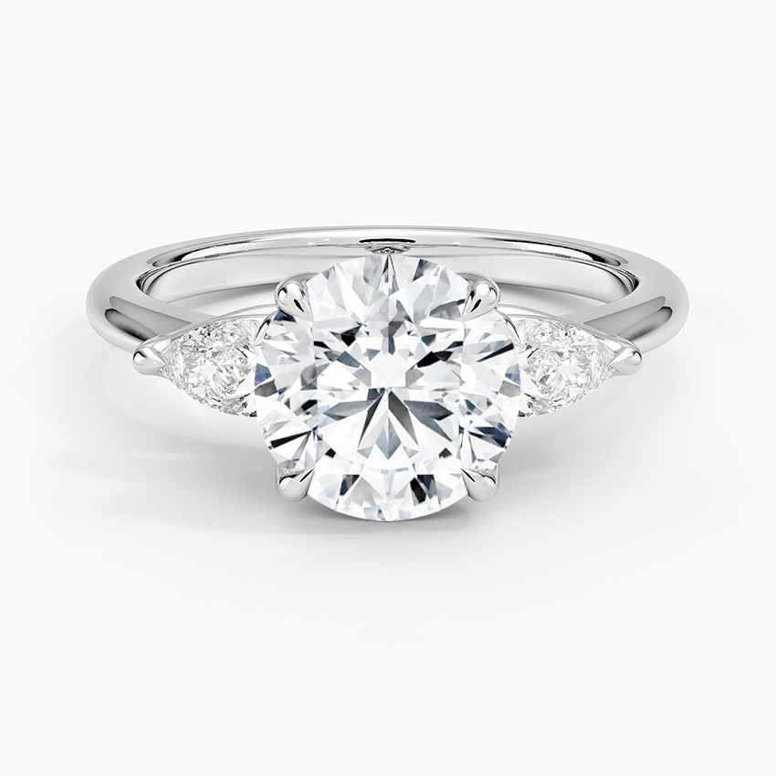 Exquisite Fleur Three Stone Diamond Engagement Ring Setting - EC126 | Perfect for Proposals, Anniversaries & Bridal Jewelry