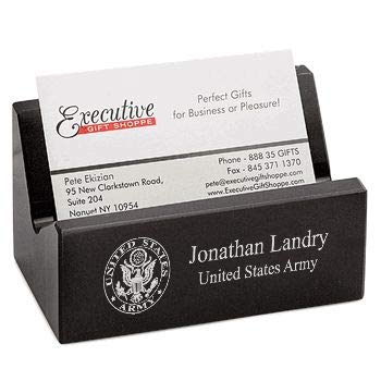 Personalized US Army Desktop Business Card Holder - Custom Engraved Executive Gift for Office, Military & Corporate Use | Perfect for Veterans, Soldiers & Business Professionals
