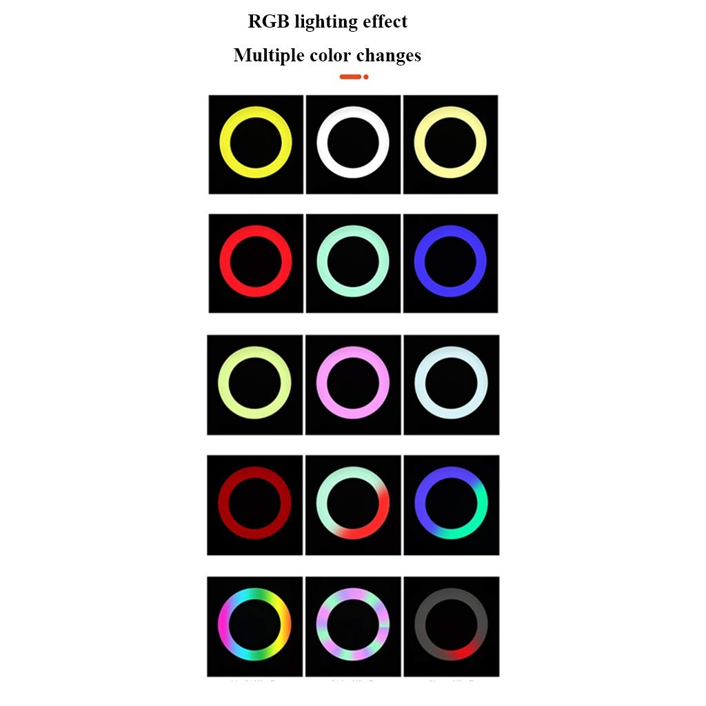 RGB Ring Light with Extendable Tripod Stand & Phone Holder - 20CM Diameter, Adjustable Height 55-160cm - Perfect for YouTube Videos, Live Streaming, Makeup Tutorials, Photography & TikTok Content Creation
