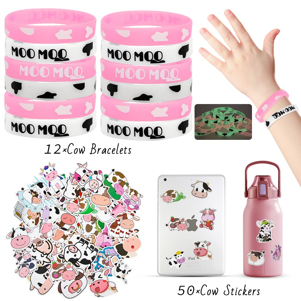 Fozi Cozi 134PCS Farm Animal Party Favors Set for Kids Ages 4-8 - Cow Themed Birthday Party Supplies & Baby Shower Goodie Bag Fillers with Keychains, Stickers, Necklaces | Perfect for Farm Birthday Parties, Classroom Rewards & Party Favors