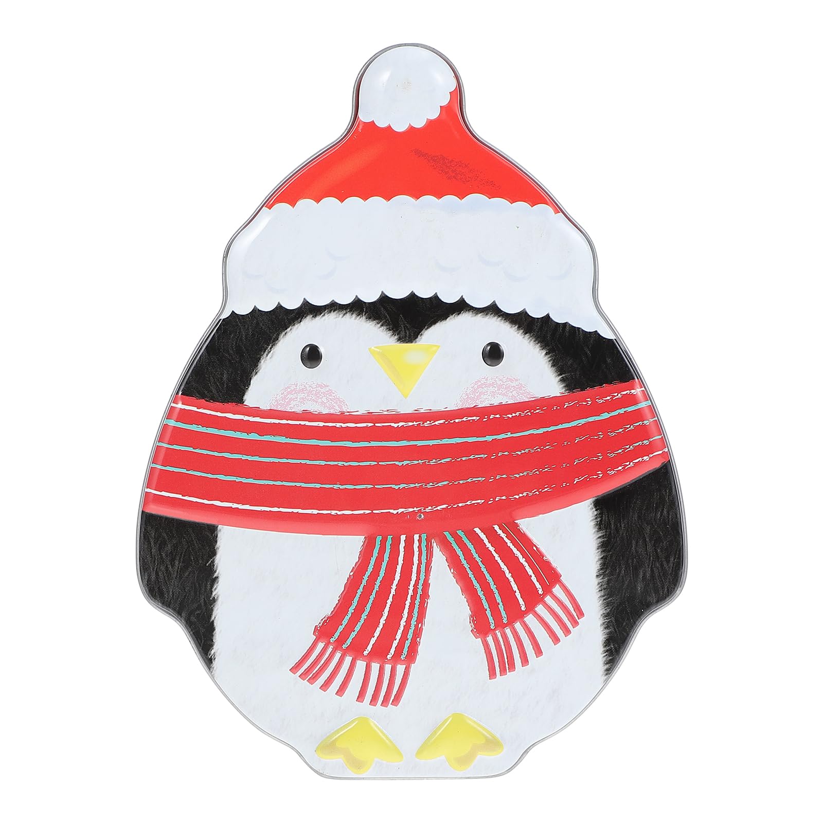 Metal Penguin Cookie Jar with Lid - Cute Christmas Candy Dish for Holiday Treats & Gift Giving | Festive Cookie Tins for Kitchen, Party Decor & Holiday Home Decor