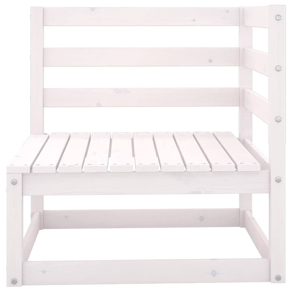 2-Seater Patio Sofa with Cushions - Comfortable Outdoor Furniture in White Solid Pinewood - Perfect for Porch, Garden, Lawn or Backyard Relaxation