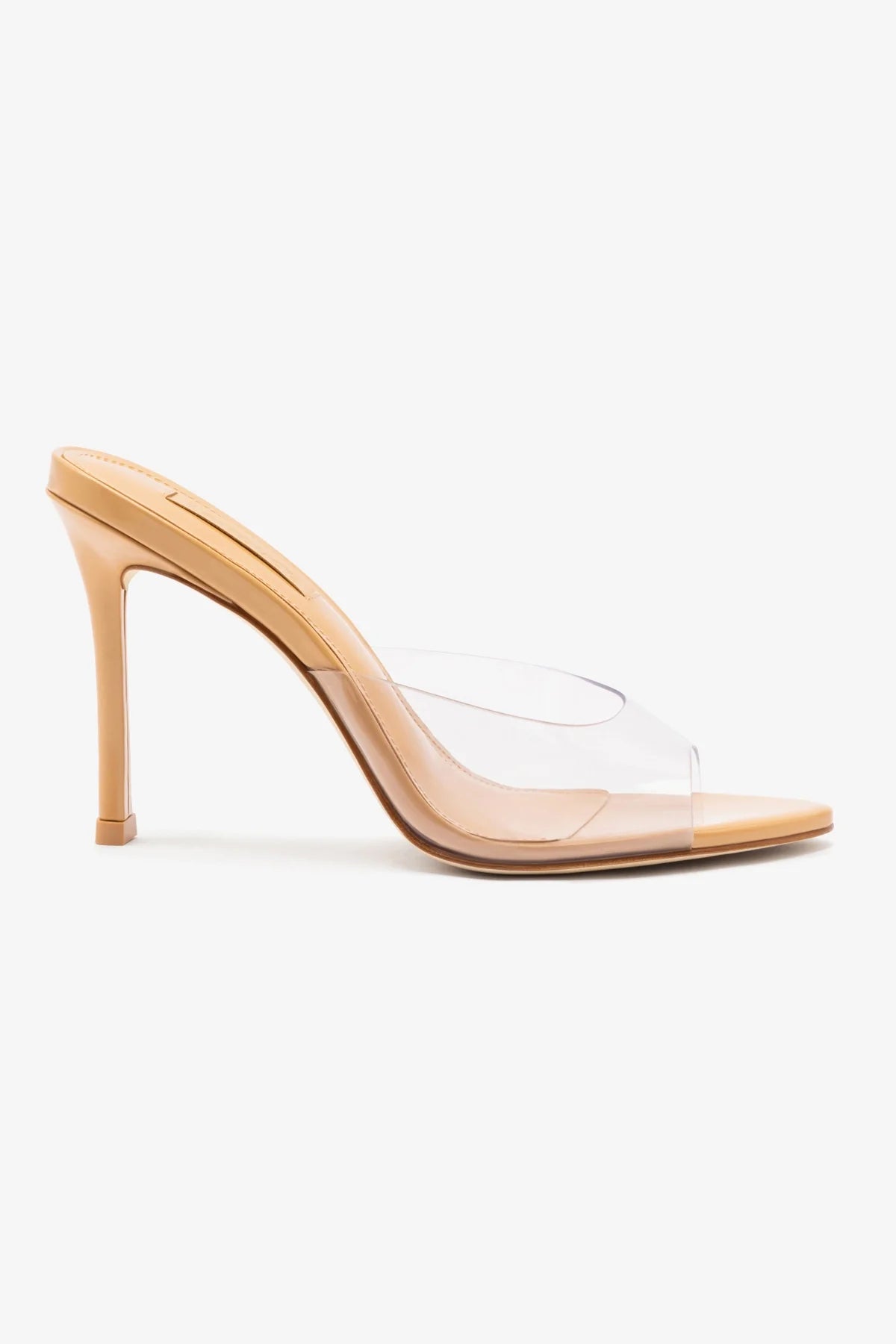Jasmine Hi Mule Shoes in Tan Leather and Vinyl - Comfortable Women's Casual Slip-Ons for Work, Office, and Everyday Wear
