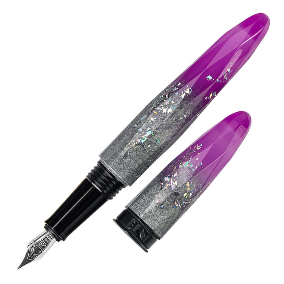 Benu Briolette Fountain Pen - Luminous Mauve Ink, Elegant Writing Instrument for Calligraphy, Journaling & Gift Giving