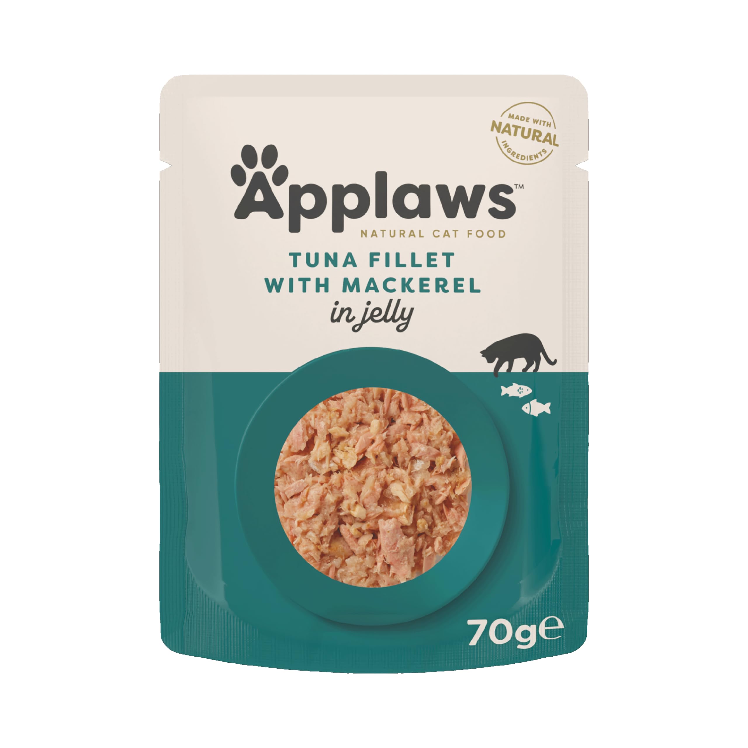 **Applaws Natural Cat Food - Tuna & Mackerel in Jelly, 70g Pouch (Pack of 16) - High-Protein Wet Cat Food for Adult & Senior Cats - Perfect for Mealtime, Travel & Treats**