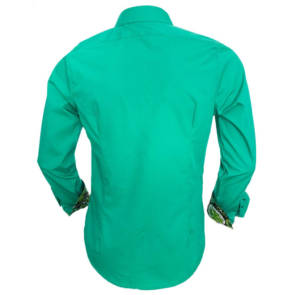 Men's St Patrick's Day Dress Shirts - Shamrock Print Button Down Shirts for Irish Celebration | Green Formal Shirts with Lucky Clover Design | Perfect for St Paddy's Day Party, Irish Pub Crawl & Celtic Festival Outfits