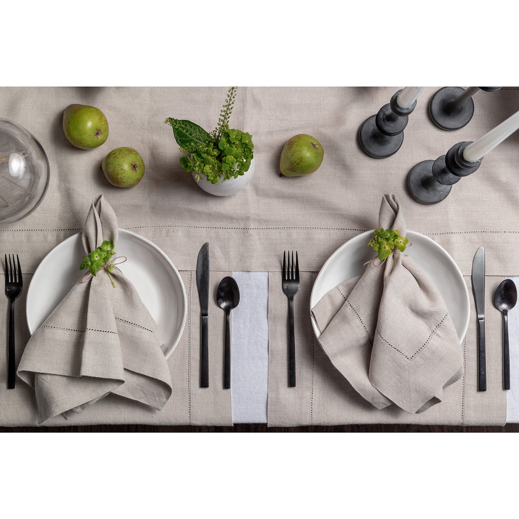 Premium Heavyweight Hemstitch Table Runner - Elegant Dining Decor for Weddings, Holidays & Formal Events - 100% Cotton Linen Tablecloth Accessory