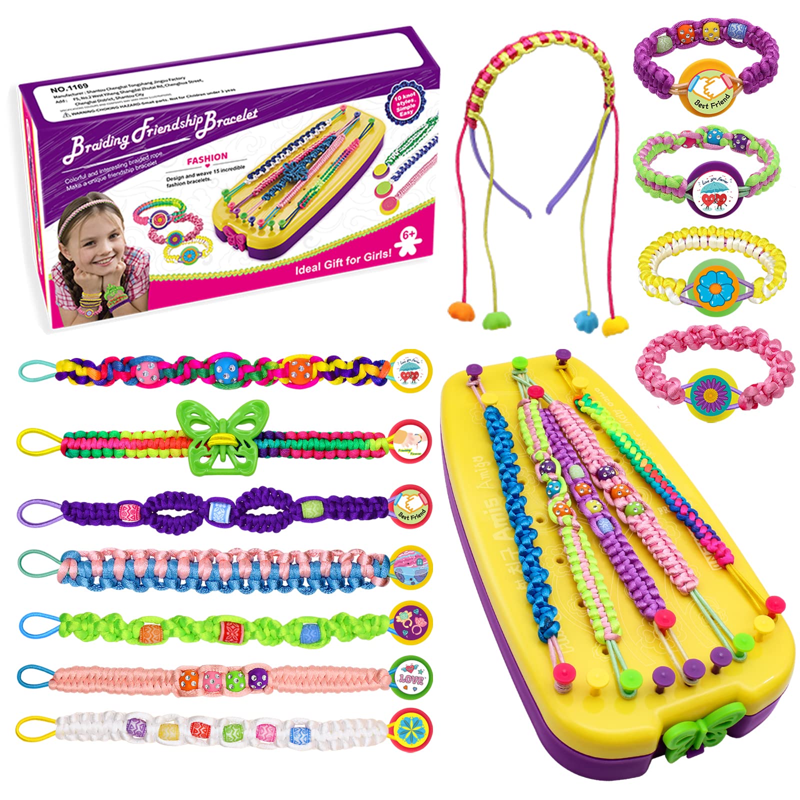 Friendship Bracelet Making Kit for Kids - DIY Jewelry String Craft Set with Beads & Threads - Creative Shoelace Bracelet & Headband Maker for Girls & Boys Ages 6-12 - Perfect for Christmas, Birthday Gifts & Party Favors - Great for Summer Camps, Sleepovers & Arts & Crafts Activities