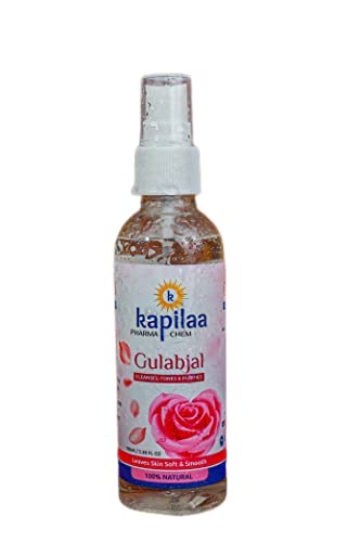 Kapilaa Pharma Chem Gulab Jal Spray - Pure Rose Water Mist for Hydrated, Glowing Skin | Premium Toner & Cleanser for Soft, Smooth Skin | Perfect for Daily Skincare Routine, Makeup Setting & Face Refreshment