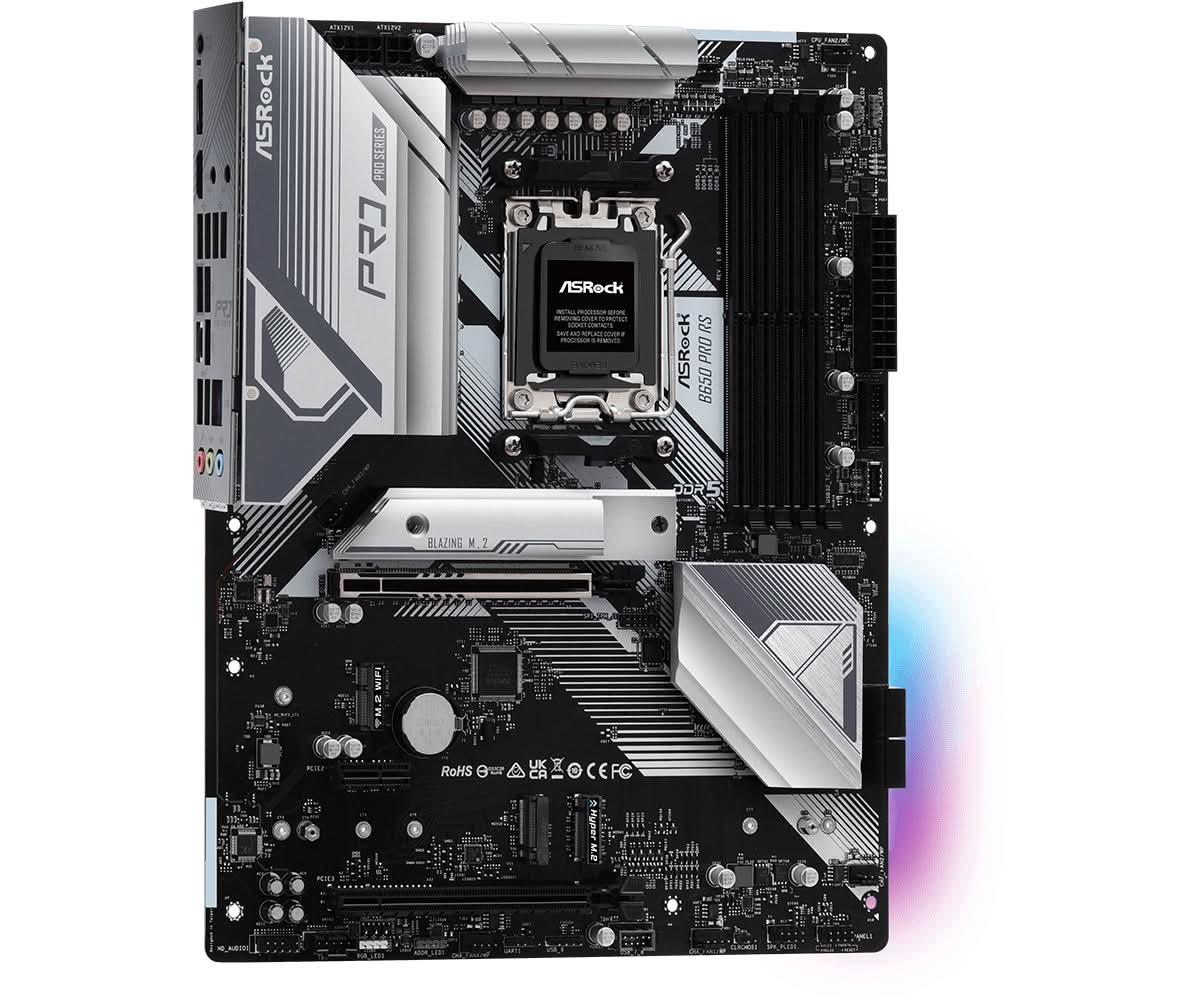 ASRock B650 Pro RS AMD AM5 DDR5 ATX Motherboard - High-Performance Gaming & Workstation PC Build for Streaming, Editing & Multitasking