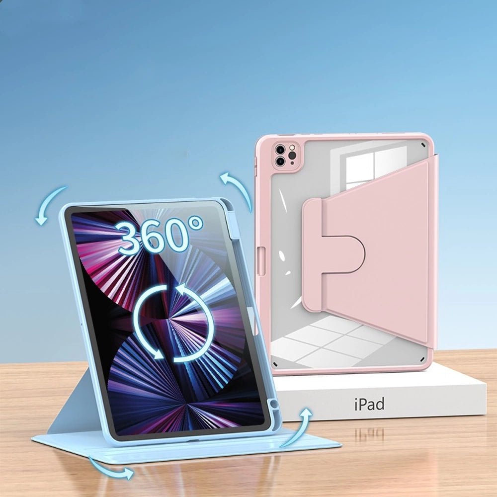 FlexiSnap 360° Rotating Smart Leather iPad Case with Auto Sleep/Wake - Perfect for Work, Travel & Home Use (Compatible with iPad Pro/Air)