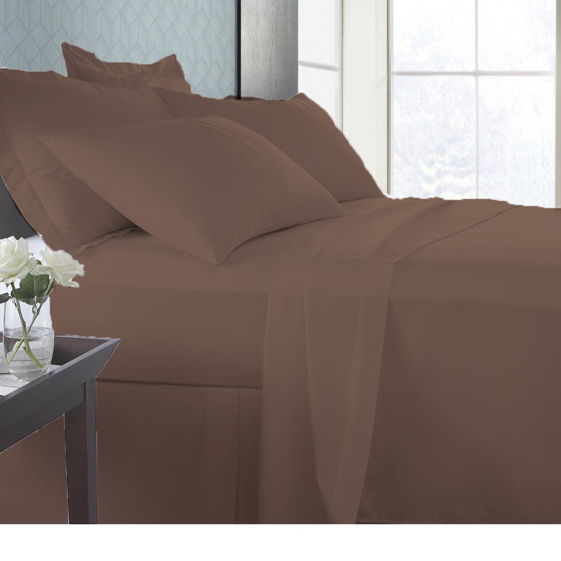 Premium 100% Egyptian Cotton 600 Thread Count Queen Sheet Set - 4 PC Luxury Bedding with 19