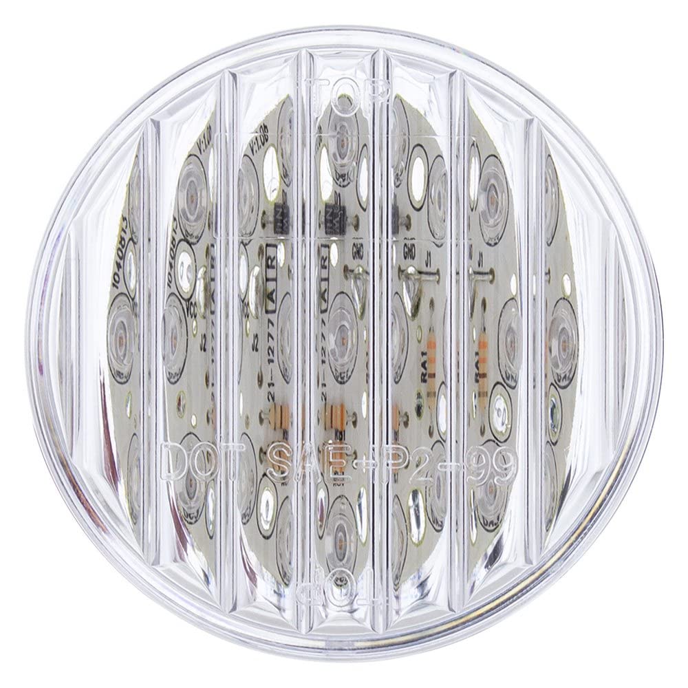 United Pacific 38362CB 2-Inch Round Amber LED Clearance/Marker Light with Clear Lens - 9 Bright LEDs for Trucks, Trailers & RVs - Durable Side Marker & Safety Light