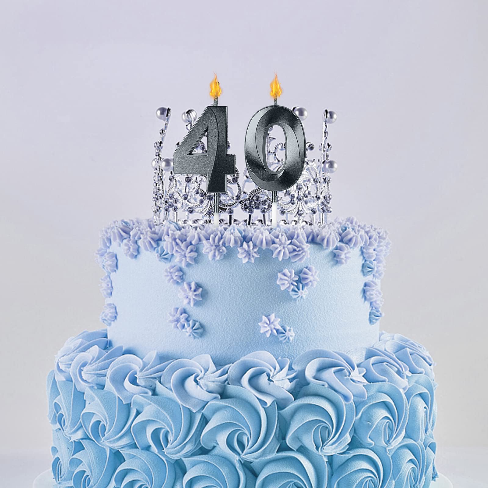 Black 55th Birthday Candles for Cakes - Number 55 Glitter Cake Topper for Anniversary, Wedding & Party Decorations - Perfect for Birthday Celebrations, Milestone Parties & Special Occasions