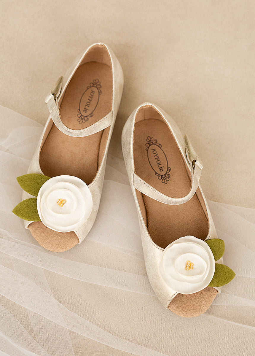 Charlotte Flower Girl Flat Shoes in Ivory - Comfortable & Elegant for Weddings, Parties & Special Occasions