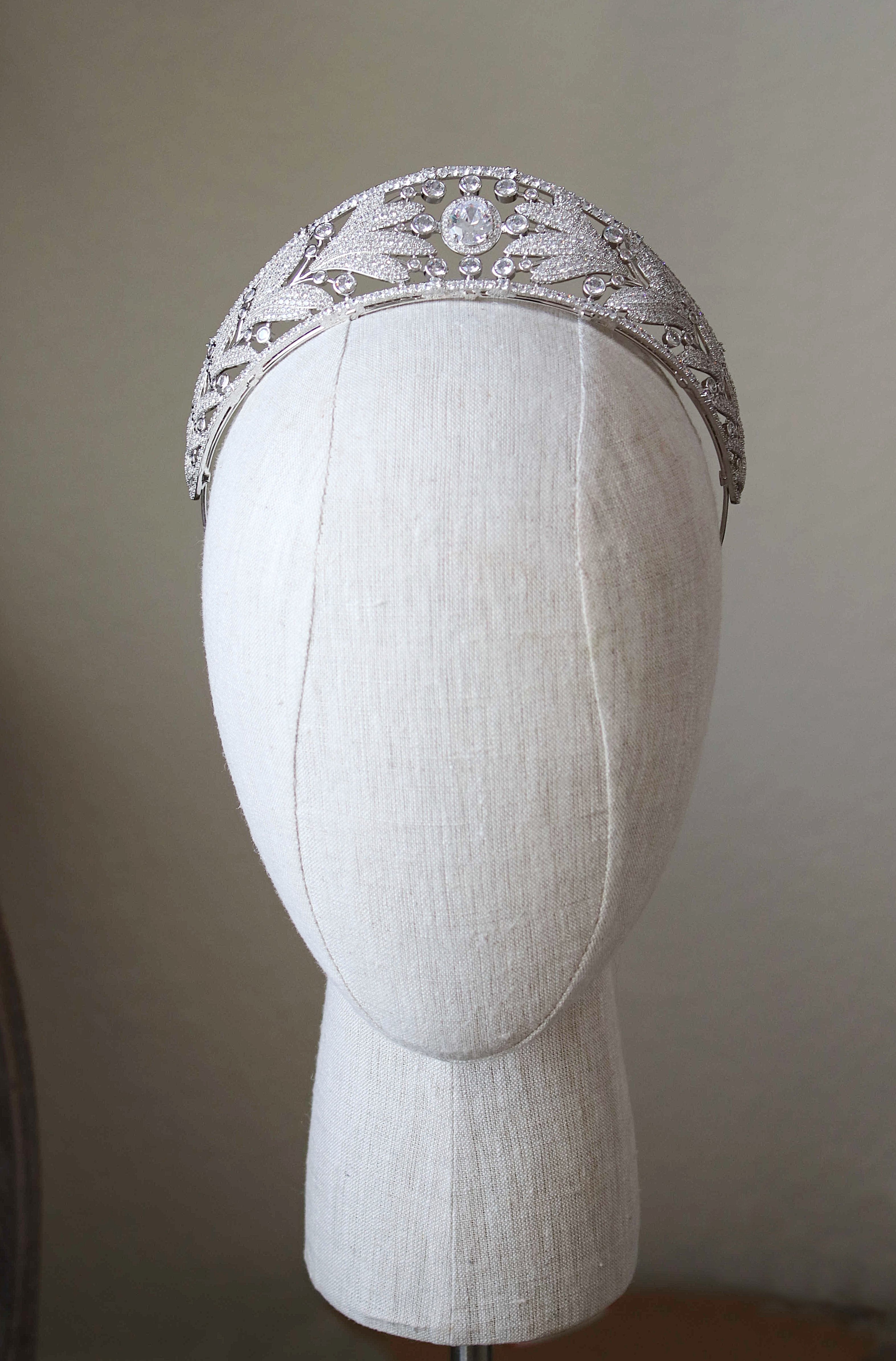 MARIE ADELAIDE Simulated Diamond Royal Bridal Crown Tiara - Elegant Wedding Headpiece for Brides, Prom, Pageants & Special Occasions