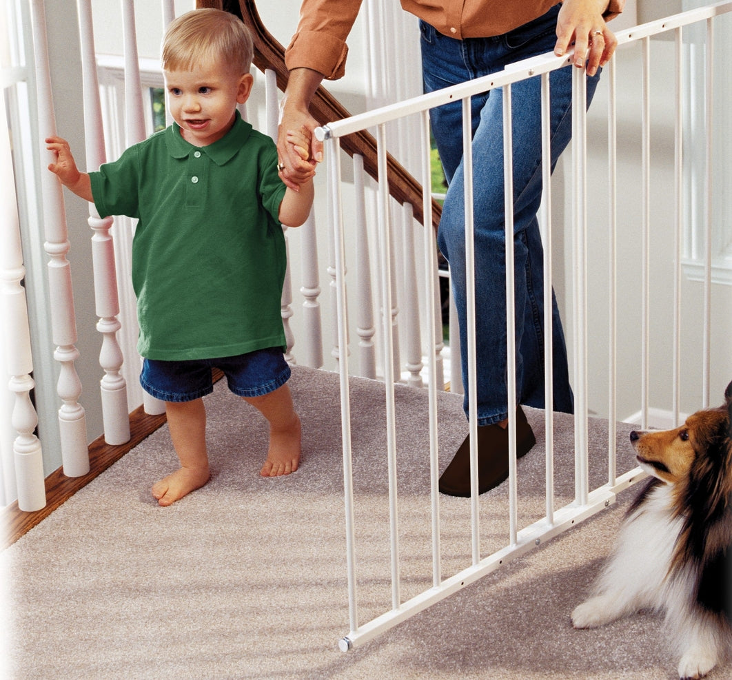 KidCo Safeway Top of Stair Baby Safety Gate - Extra Wide Adjustable Child Proof Gate for Stairs, Doorways & Hallways - Perfect for Toddlers & Pets - Easy Installation & Secure Locking System