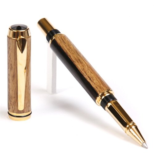 Lanier Pens Baron Rollerball Pen - Tennessee Gold Finish with Two-Tone Blackwood Barrel - Premium Writing Instrument for Business Professionals & Gift Giving