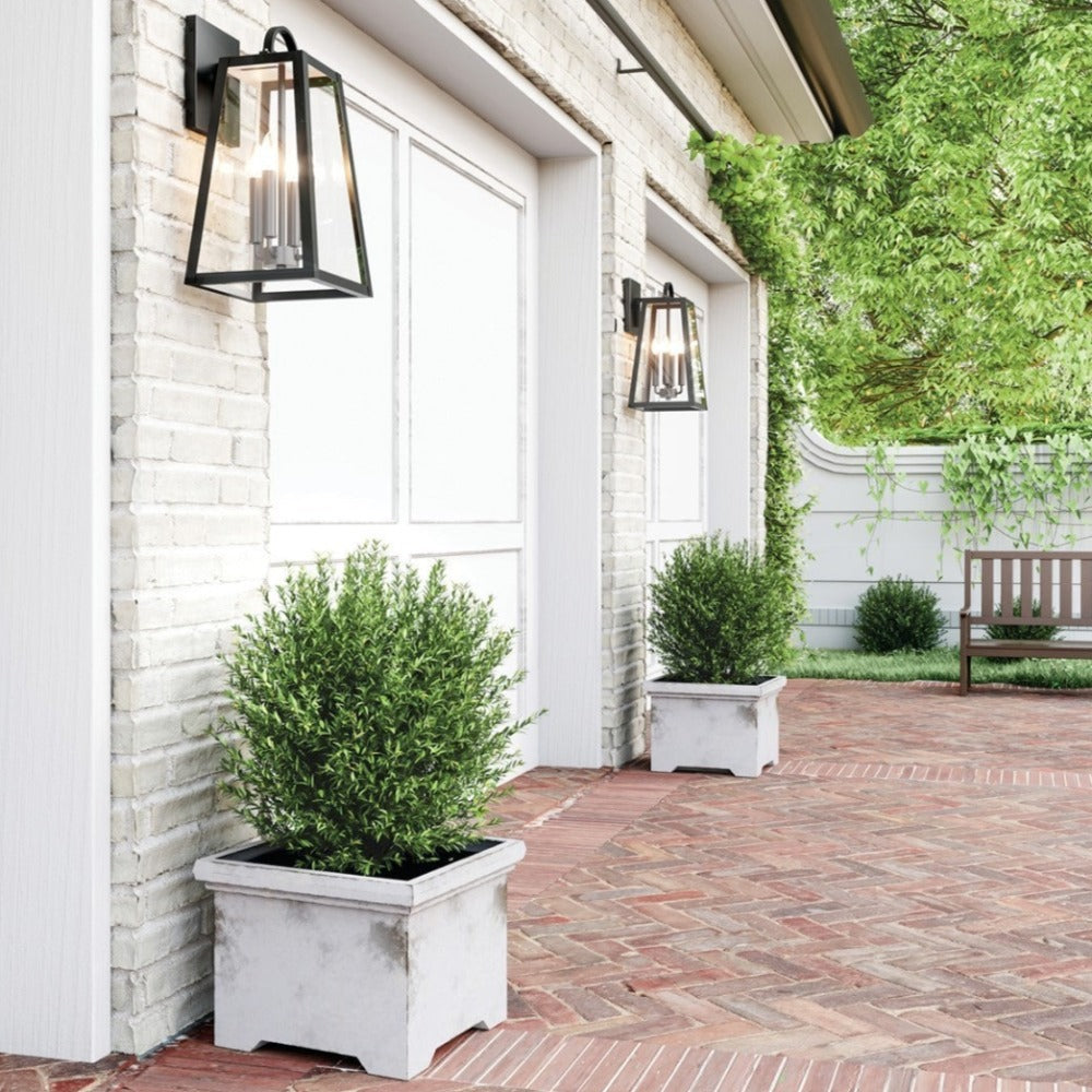 Andrew Outdoor Wall Lantern - Weatherproof LED Exterior Light Fixture for Porch, Patio & Garden - Dusk to Dawn Sensor & Rust-Resistant Metal Design