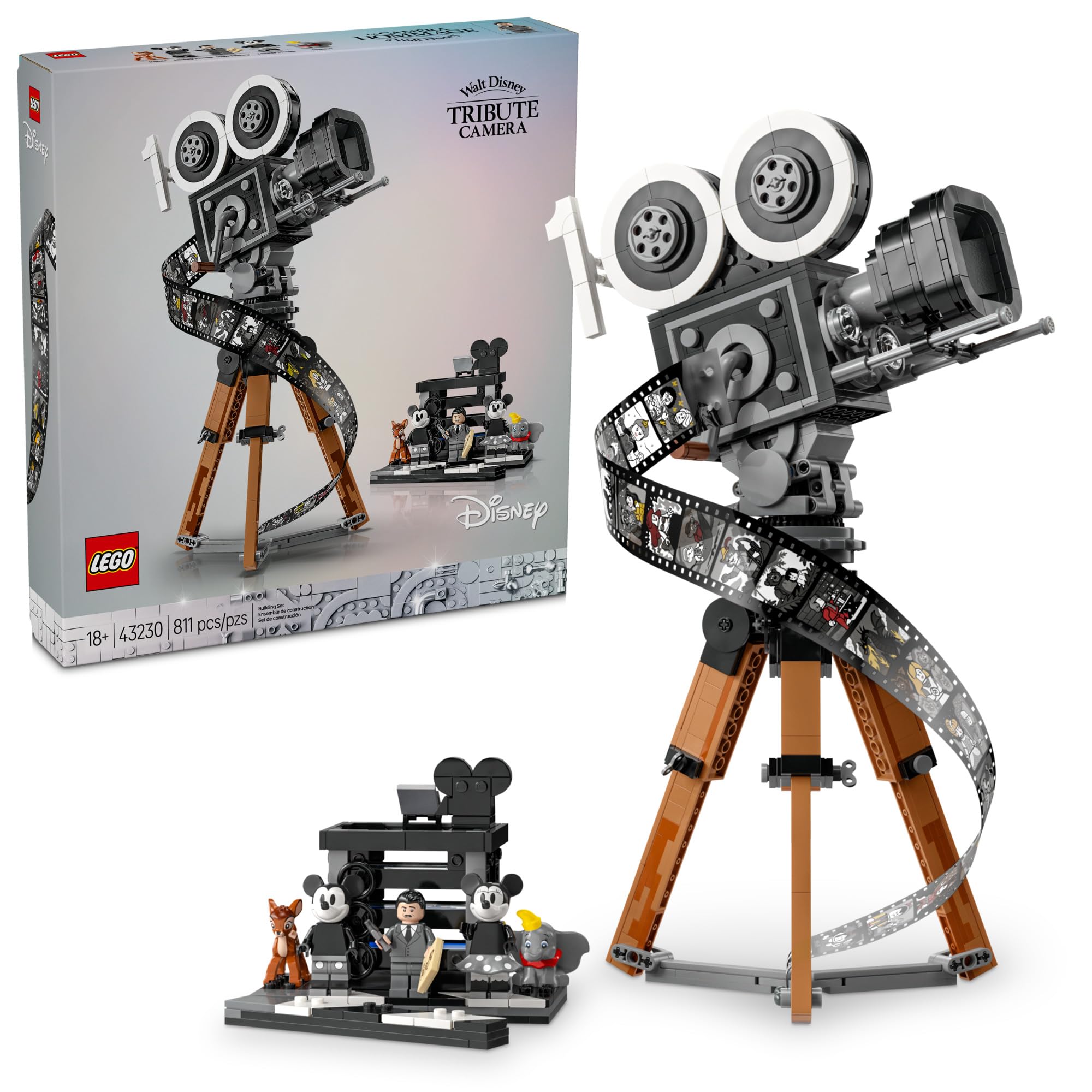 LEGO Disney Walt Disney Tribute Camera Building Set 43230 - Collectible Disney Fan Gift for Adults, Creative Play & Display, Perfect for Disney Enthusiasts & Home Decor
