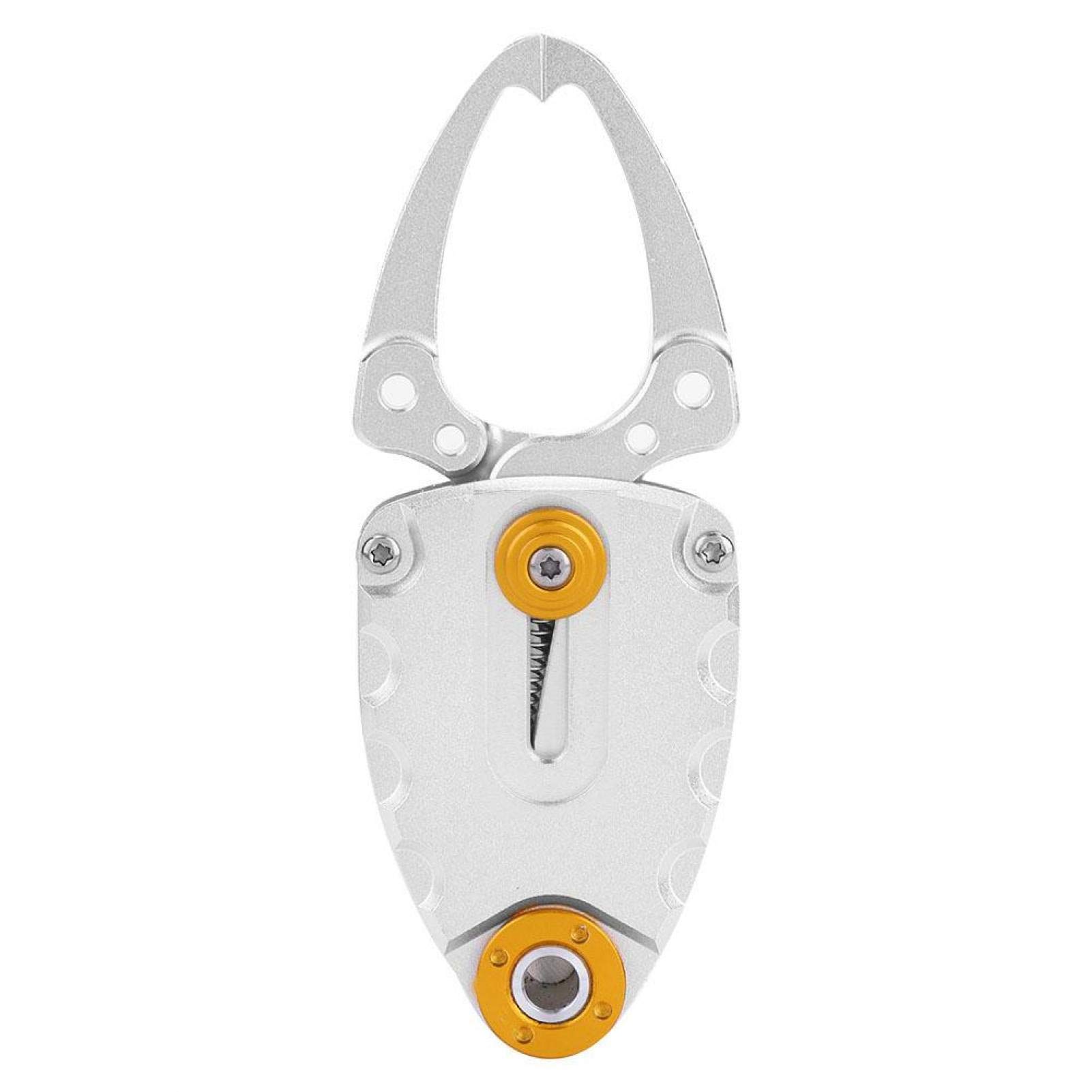 Premium Aluminum Alloy Fishing Gripper - Saltwater Fish Lip Grabber Tool with Trigger Lock for Bass, Trout & Saltwater Fishing | Portable Fish Mouth Clamp for Catch & Release (Silver) | Ideal for Deep Sea, Pier & Freshwater Fishing Adventures