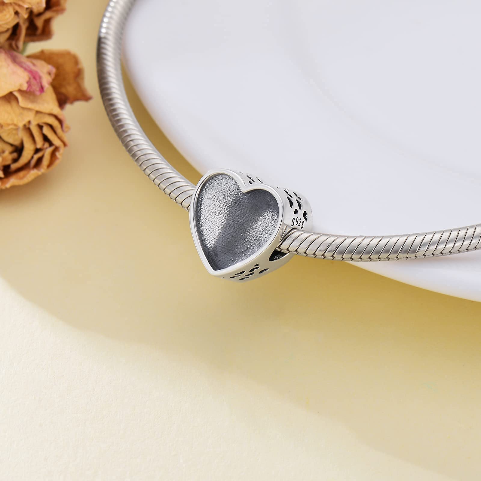 925 Sterling Silver Personalized Photo Charms for Bracelets - Lotus, Elephant, Skull, Snowflake, Dog Paw & Tree of Life Designs | Custom Jewelry Gifts for Women, Mom, Sister, Daughter, Niece | Perfect for Birthdays, Anniversaries & Special Occasions