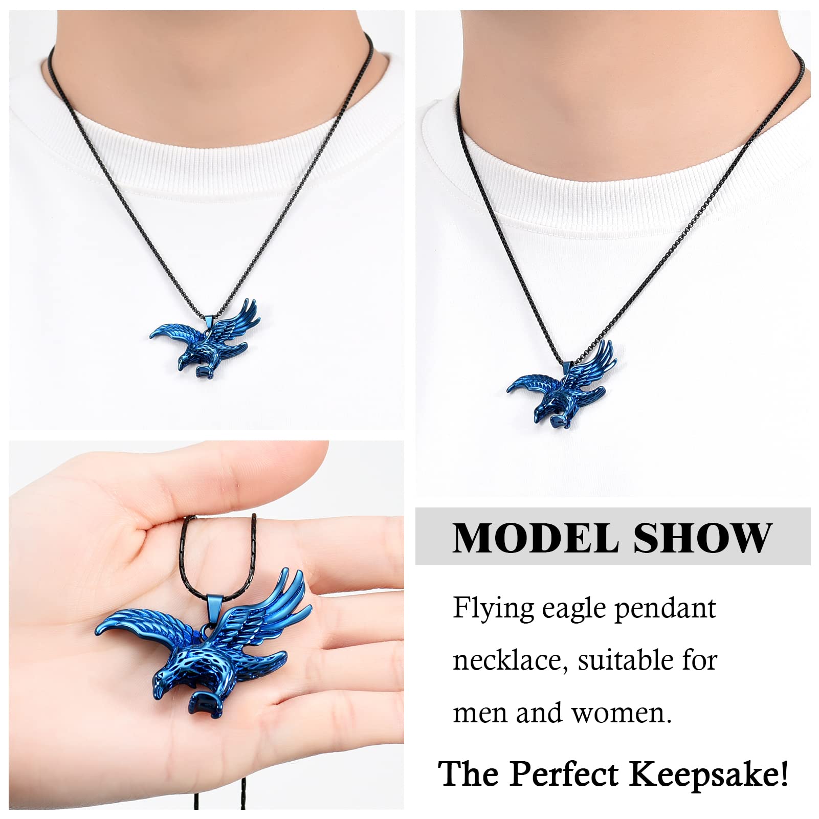 Cremation Jewelry for Ashes - Stainless Steel Eagle Urn Necklace for Memorial Keepsake | Pet & Human Loss