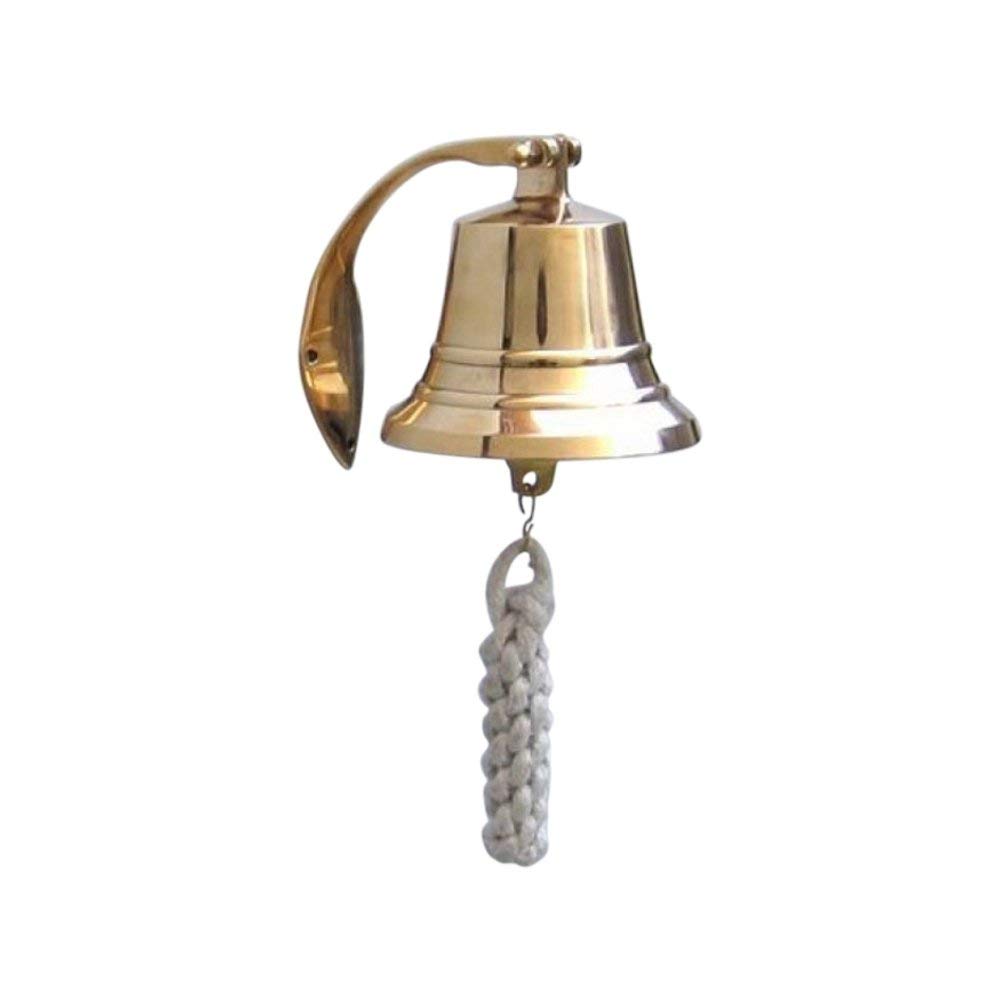 Solid Brass Bracket Bell - Heavy Duty Nautical Ship Bell for Marine, Boat, and Home Decor | Perfect for Sailboats, Yachts, Beach Houses & Coastal Themed Interiors